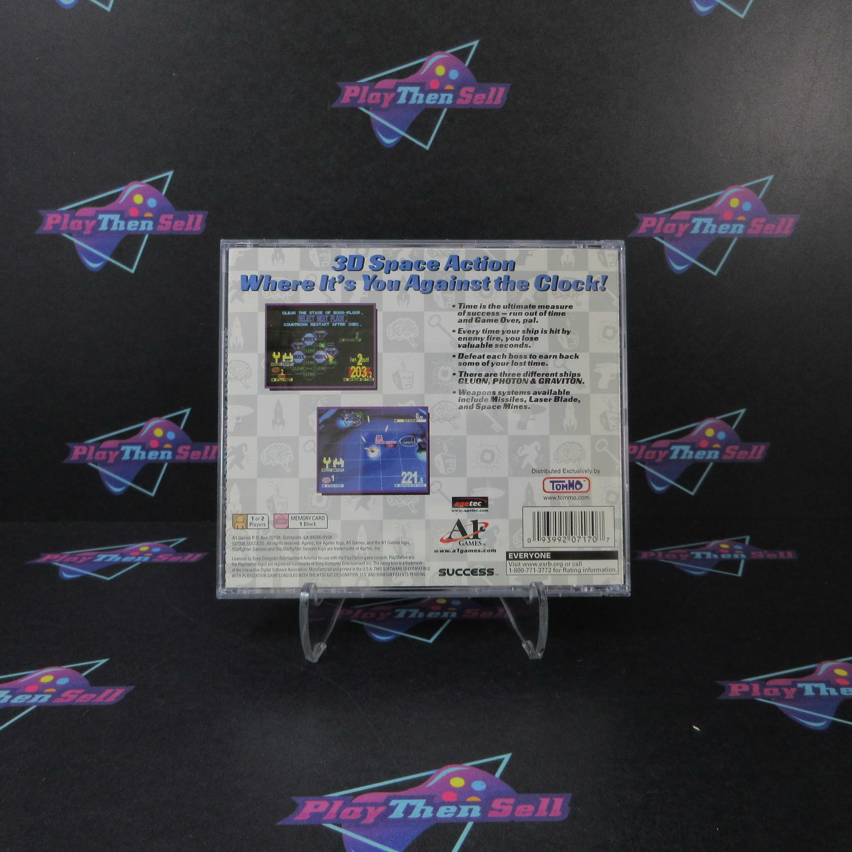 Shooter Starfighter Sanvein PS1 PlayStation 1 + Reg Card - Like New
