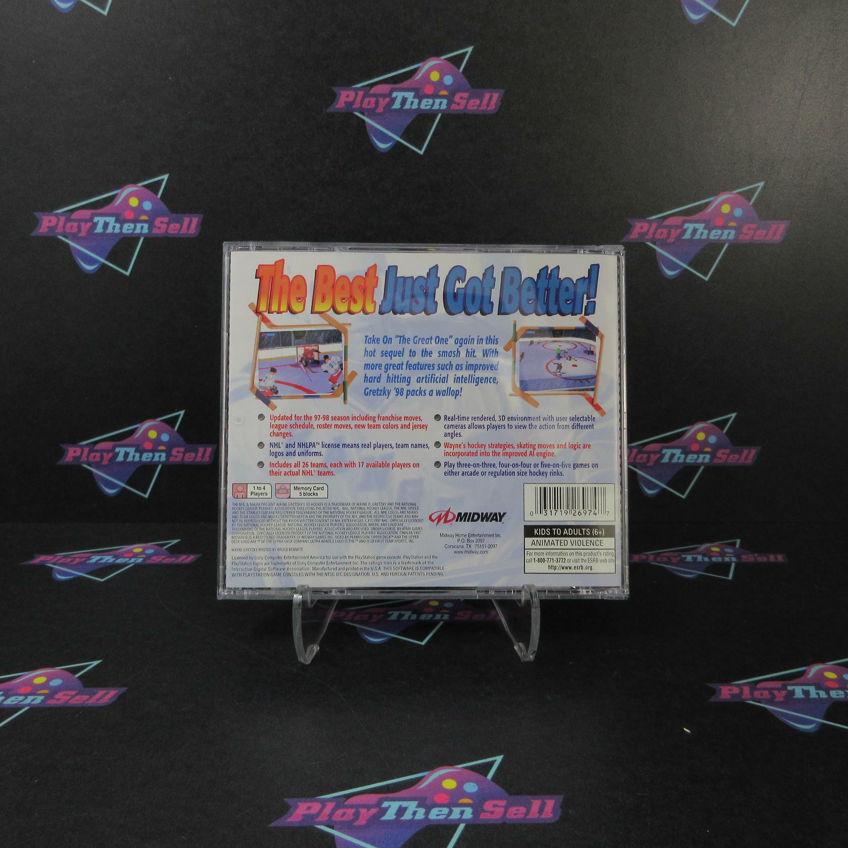 Wayne Gretzky's 3D Hockey 98 PS1 PlayStation 1 - Like New