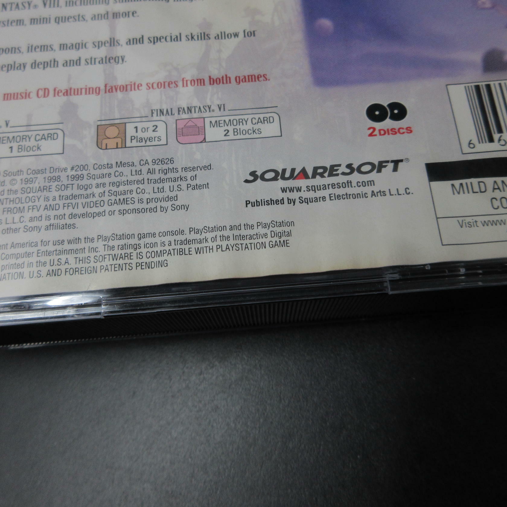 Final Fantasy Anthology PS1 PlayStation 1 AD/NM - Very Good