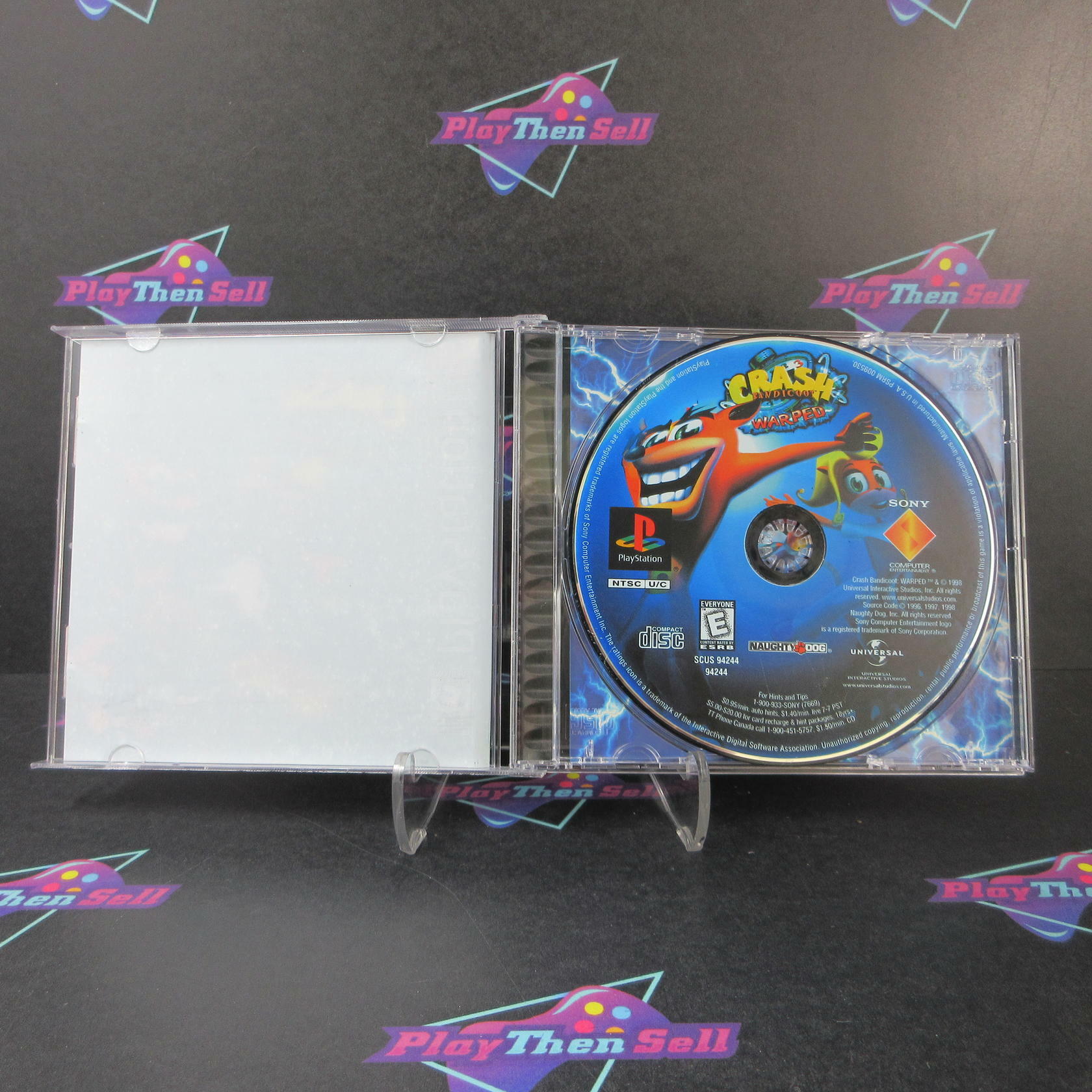 Crash Bandicoot 3 Warped Holo Lenticular PS1 PlayStation 1 - Very Good