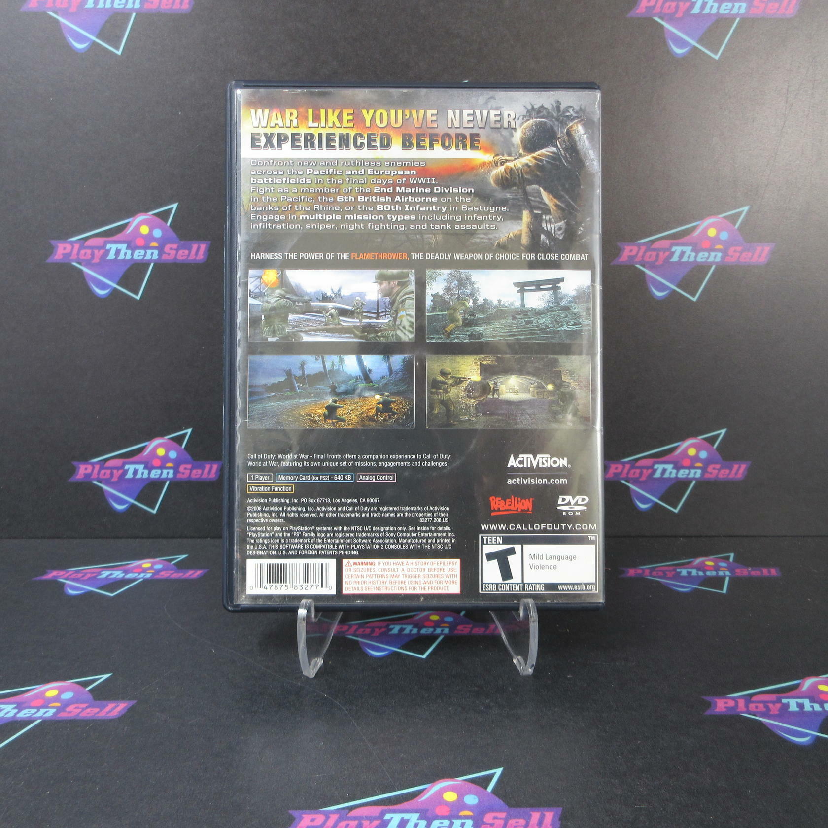 Call of Duty World at War Final Fronts PS2 PlayStation 2 AD Complete CIB - Very Good