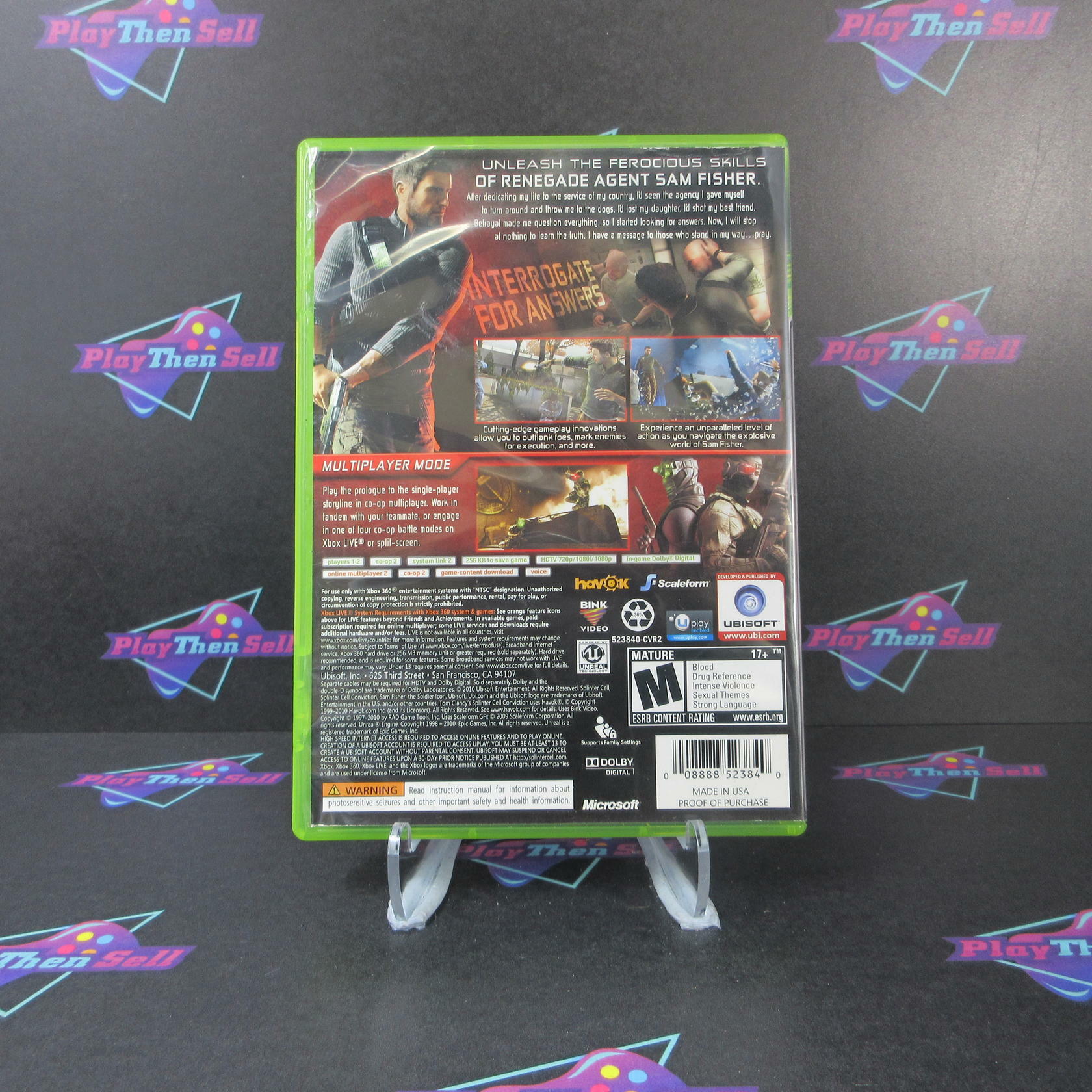 Tom Clancy's Splinter Cell Conviction Xbox 360 AD Complete CIB - Very Good