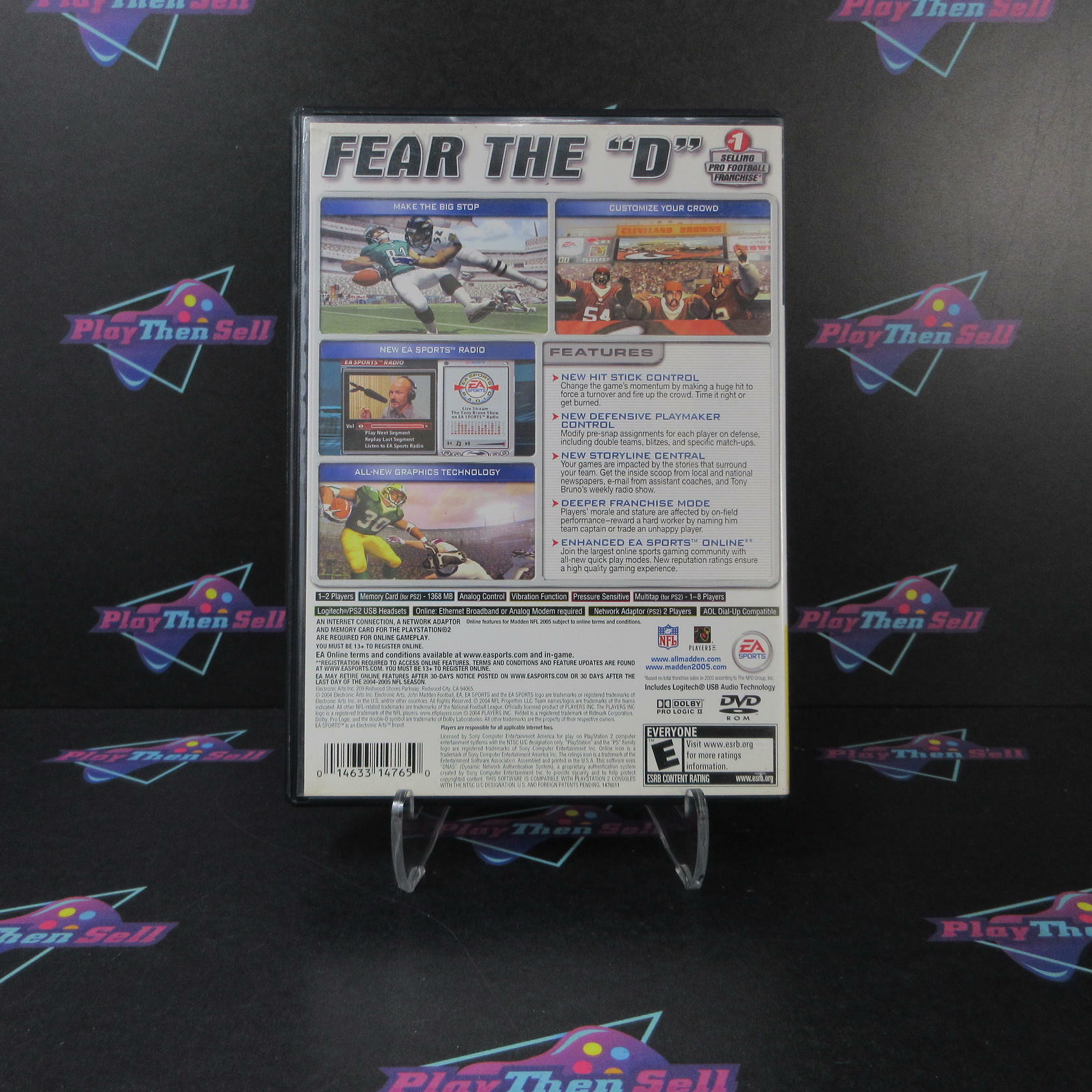 Madden NFL 2005 PS2 PlayStation 2 AD/MD/DD Complete CIB - Very Good