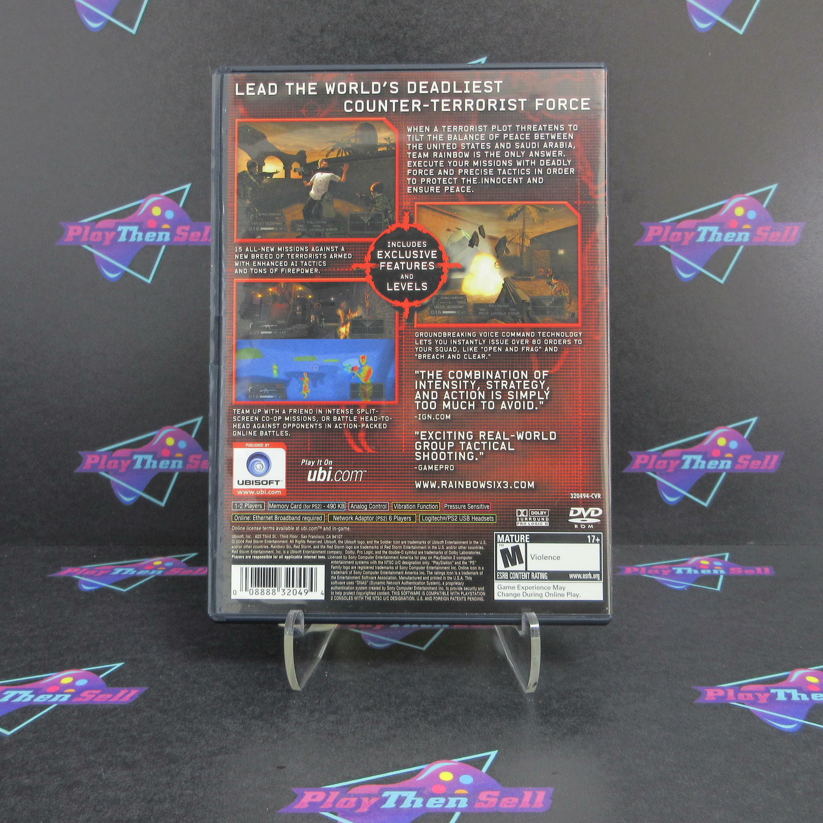 Tom Clancys Rainbow Six 3 PS2 PlayStation 2 + Reg Card - Like New