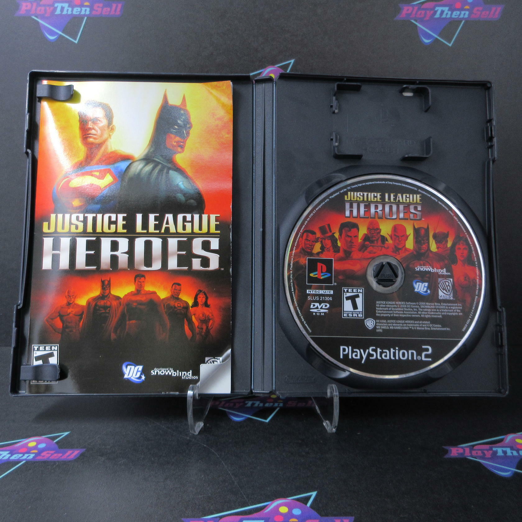 Justice League Heroes PS2 PlayStation 2 AD/MD Complete CIB - Very Good