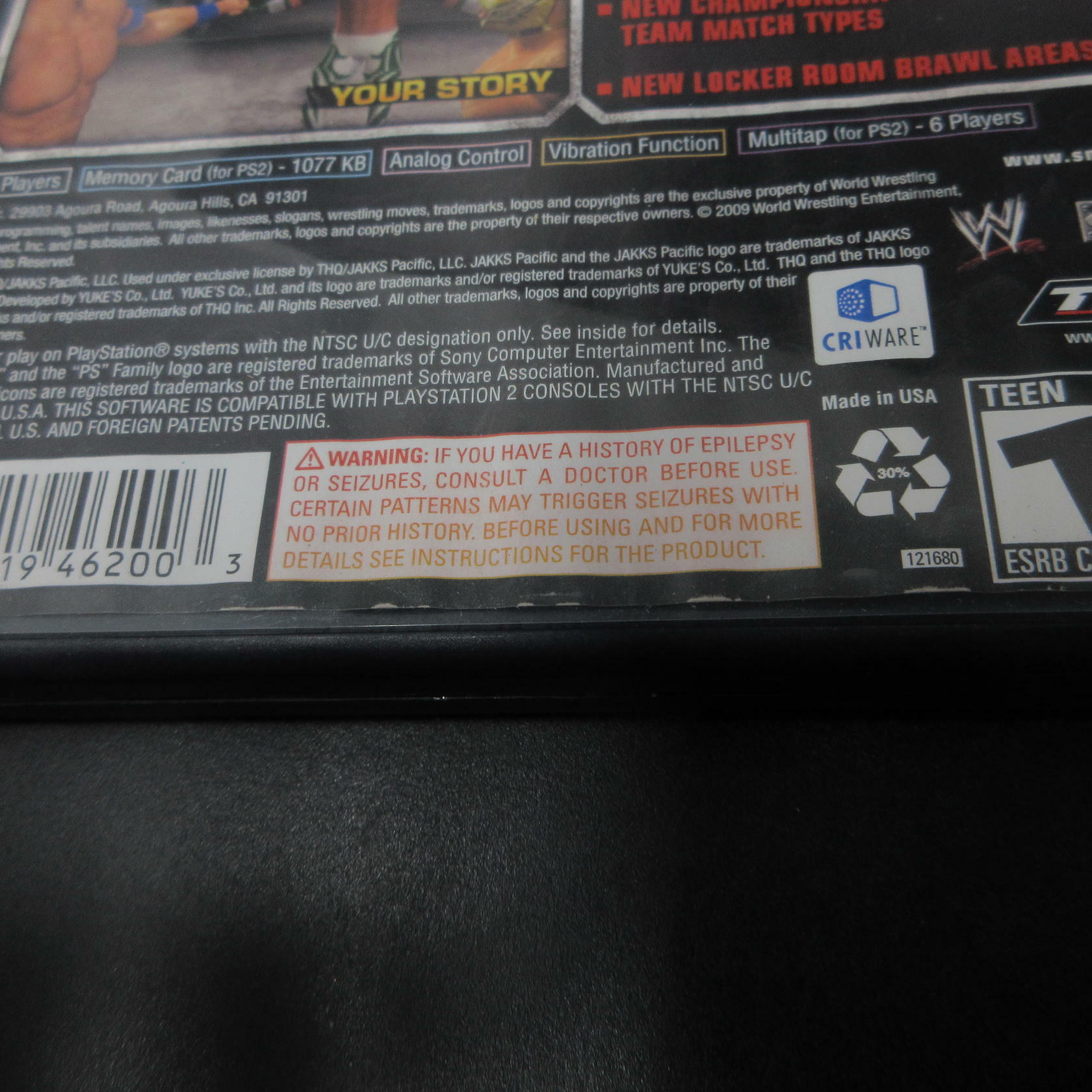 WWE SmackDown vs. Raw 2010 PS2 PlayStation 2 AD/NM - Very Good