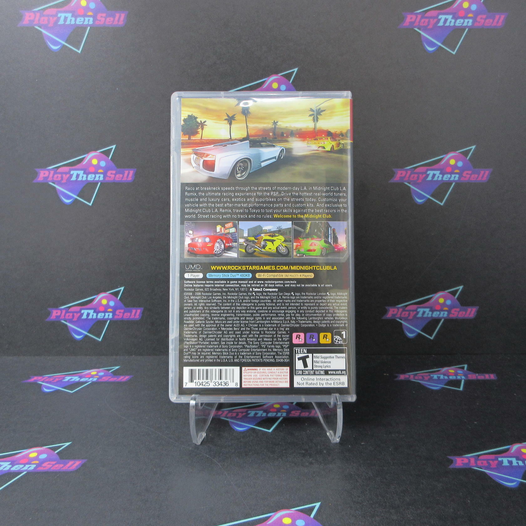 Midnight Club LA Remix Clear UMD Sony PSP GH - Like New