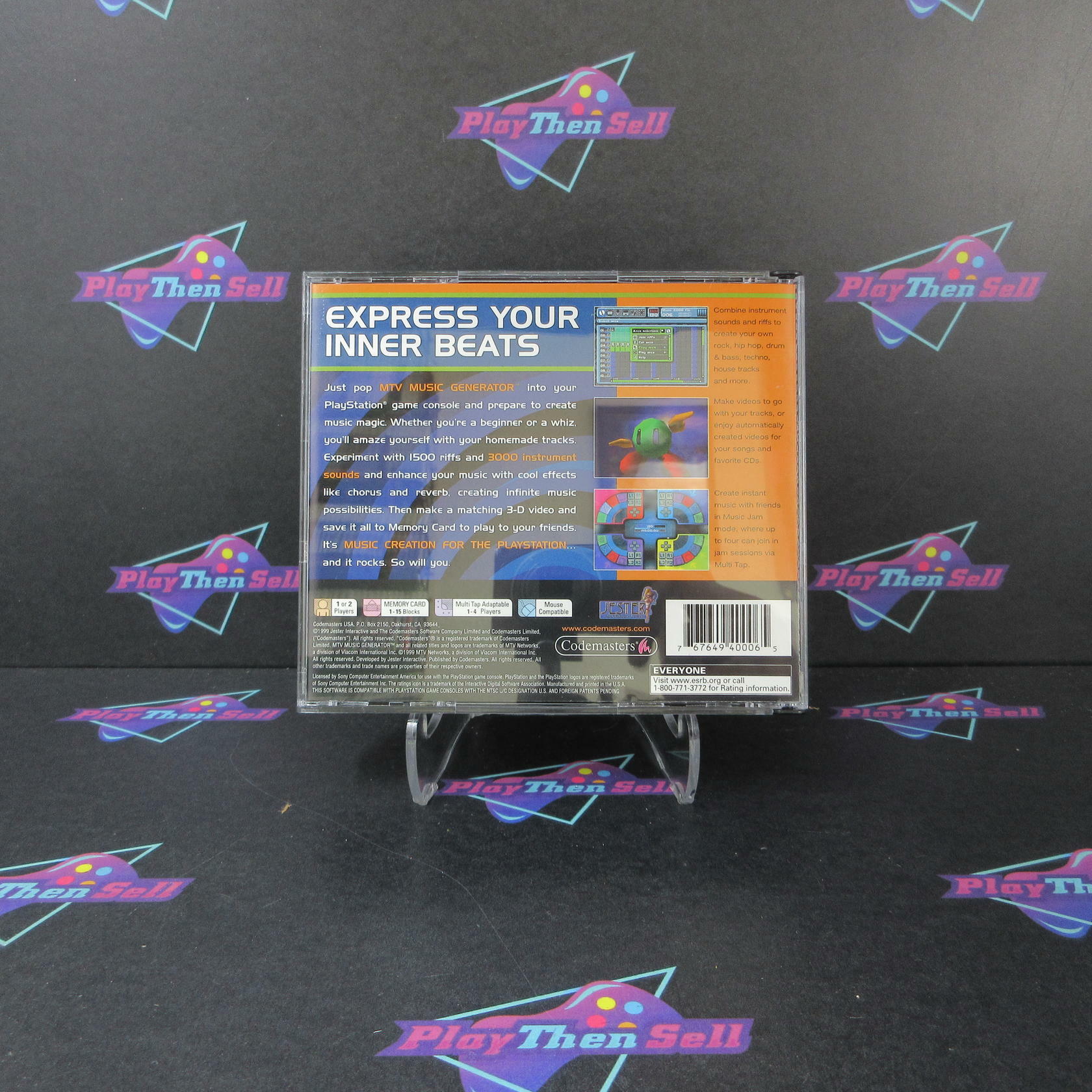 MTV Music Generator PS1 PlayStation 1 + Reg Card - Like New