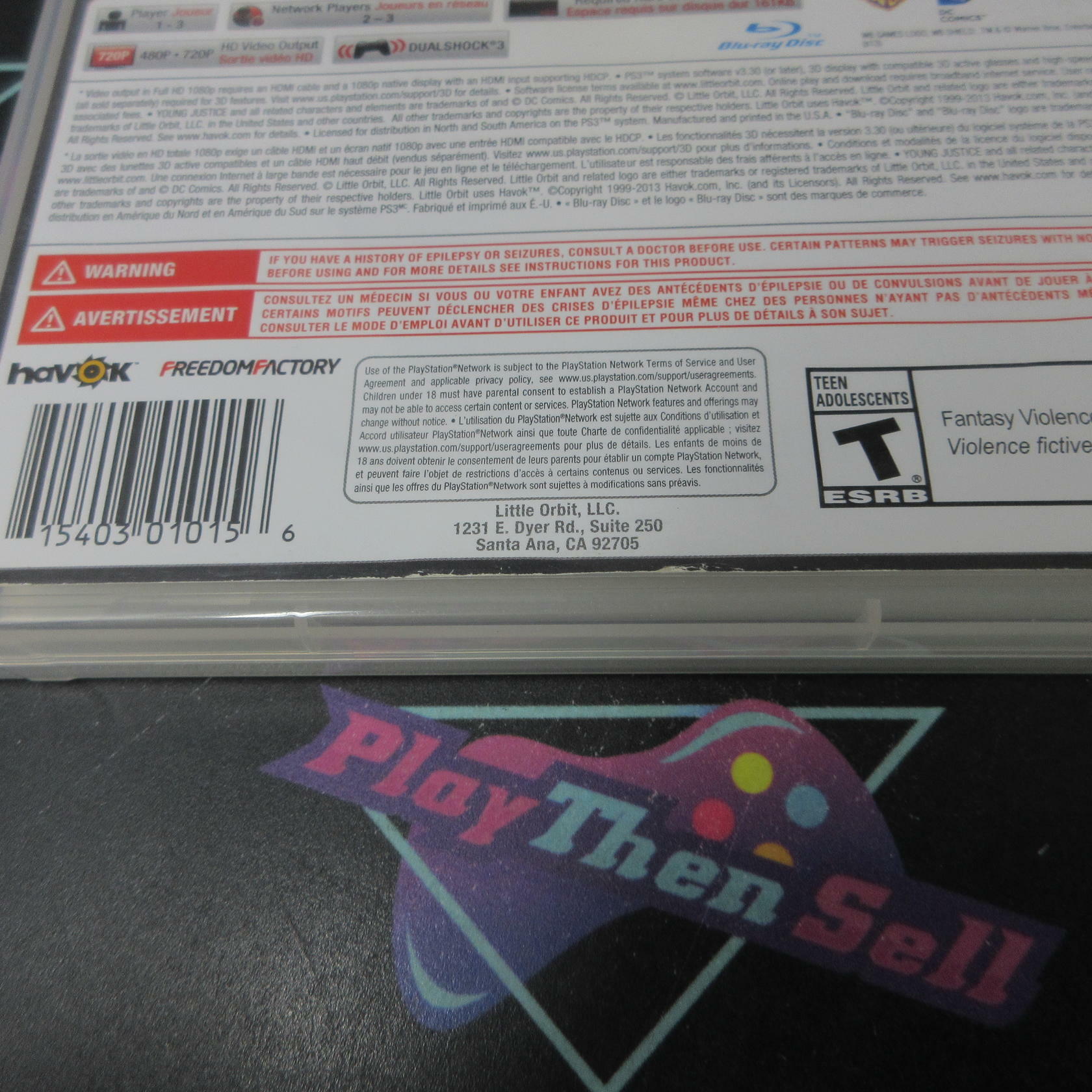 Young Justice Legacy PS3 PlayStation 3 AD/NM - Very Good