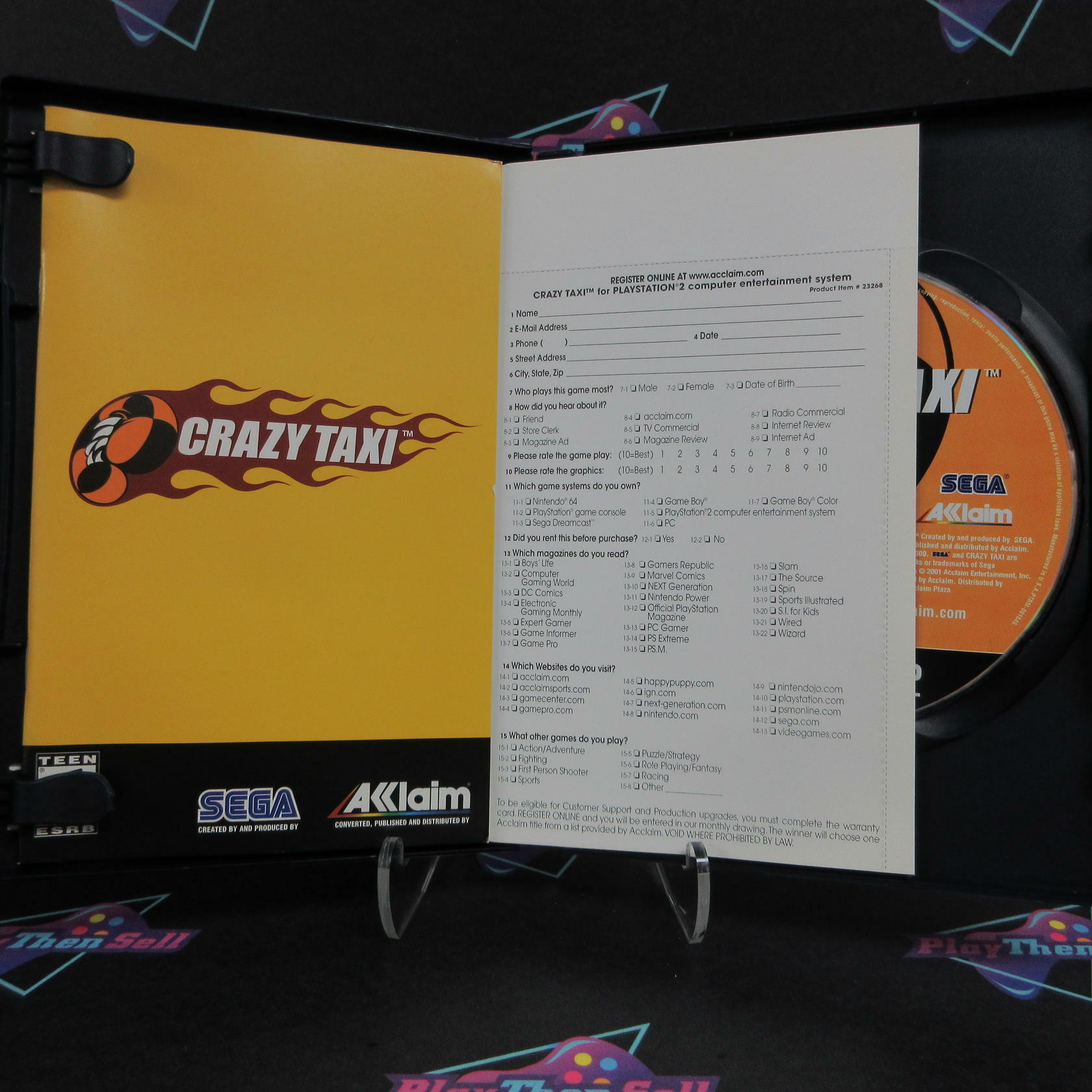 Crazy Taxi PS2 PlayStation 2 + Reg Card - Like New