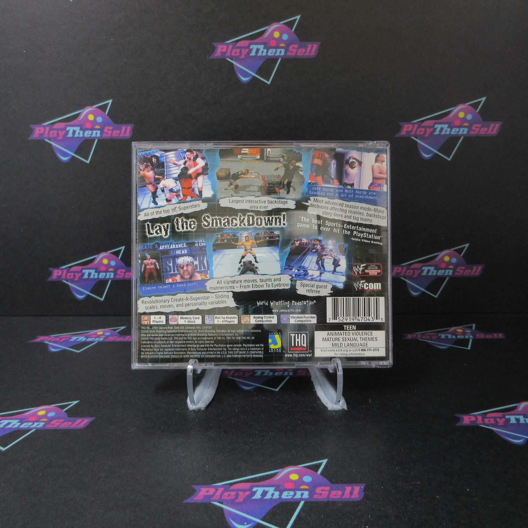 WWF Smackdown + Reg Card PS1 PlayStation 1 MD Complete CIB - Very Good