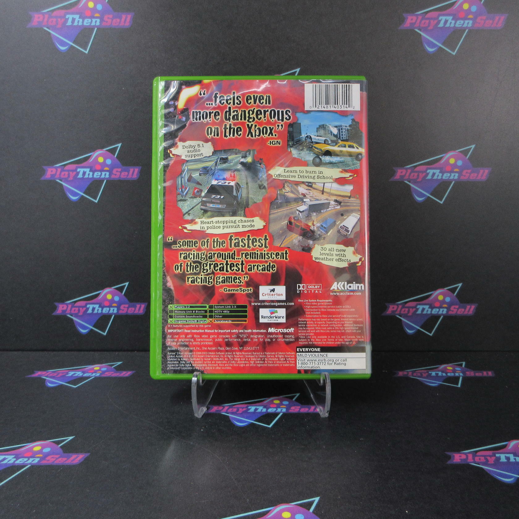 Burnout 2 Point of Impact Developer's Cut Xbox - Like New