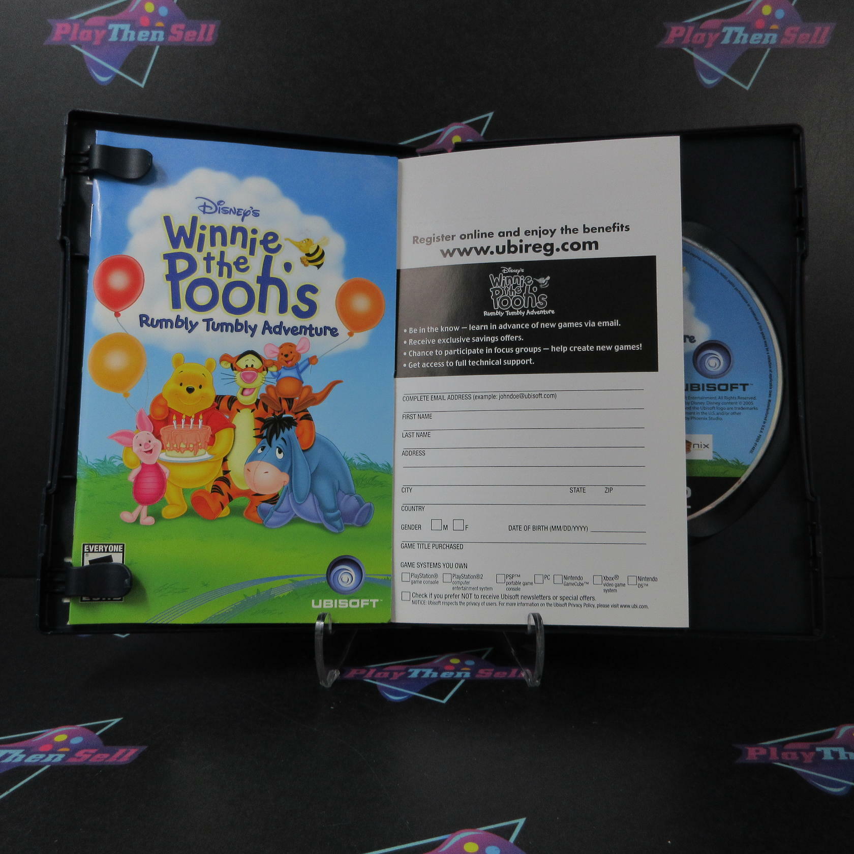 Winnie the Pooh Rumbly Tumbly PS2 PlayStation 2 + Reg Card - Like New