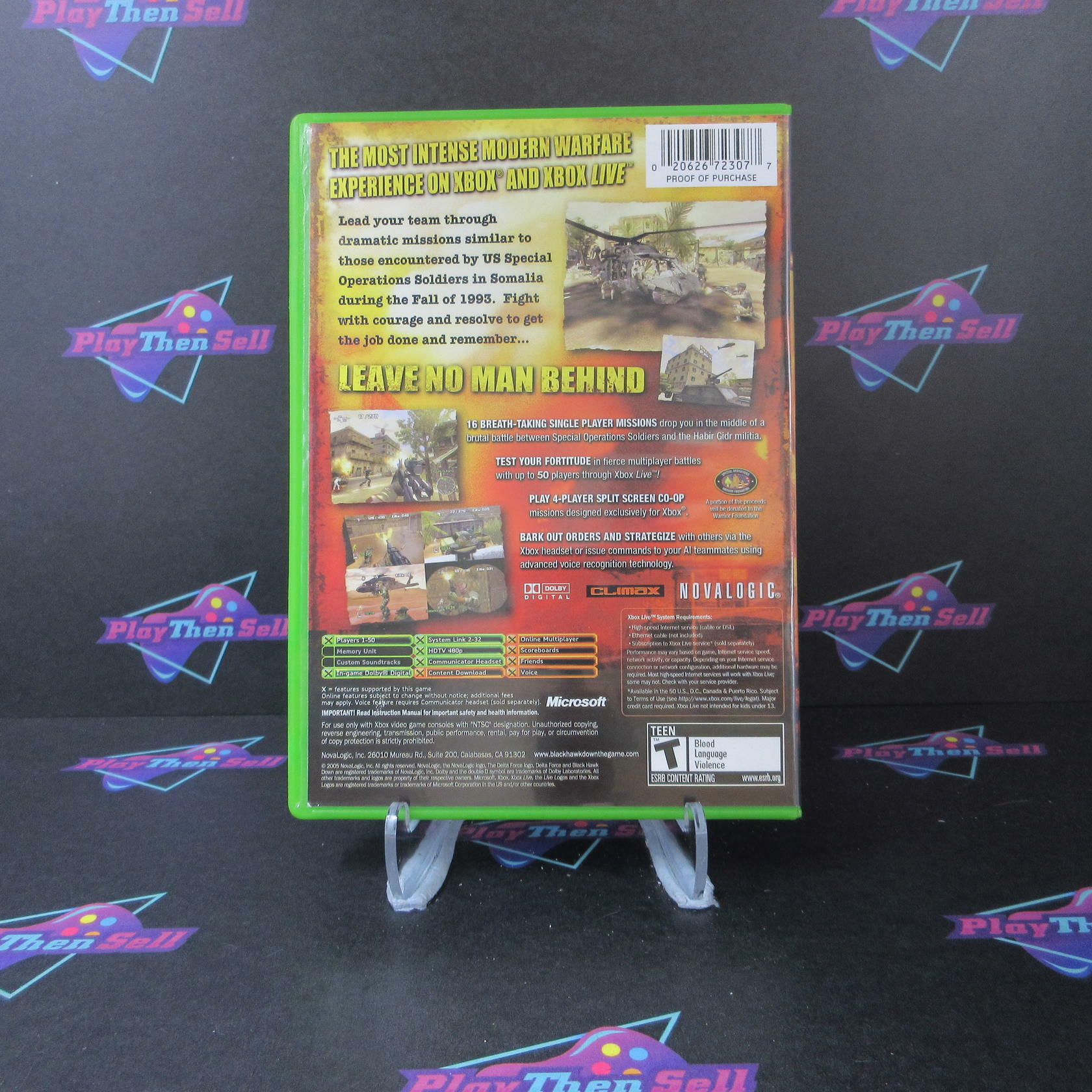 Delta Force Black Hawk Down Xbox + Reg Card - Like New