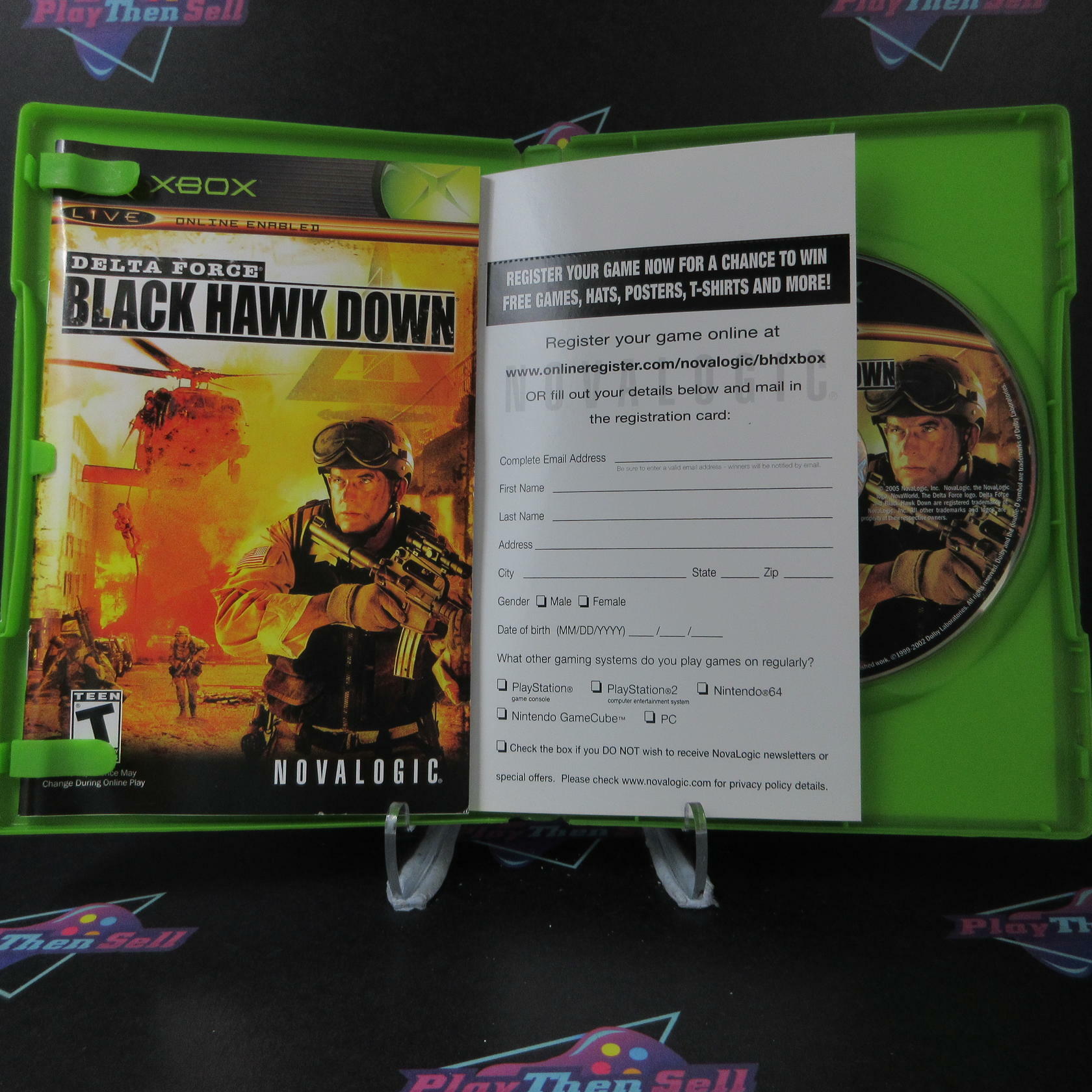 Delta Force Black Hawk Down Xbox + Reg Card - Like New