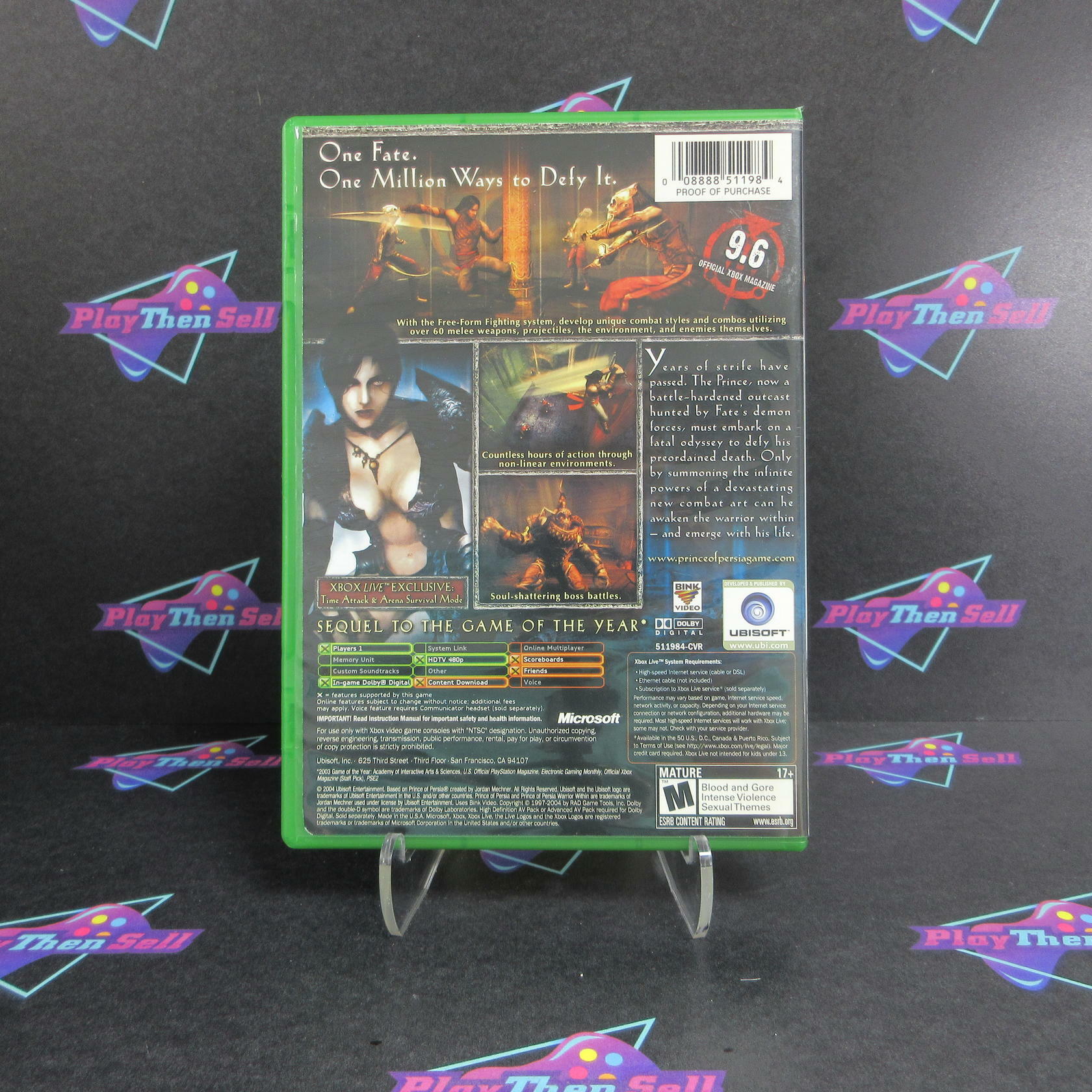 Prince of Persia Warrior Within Xbox + Reg Card - Like New