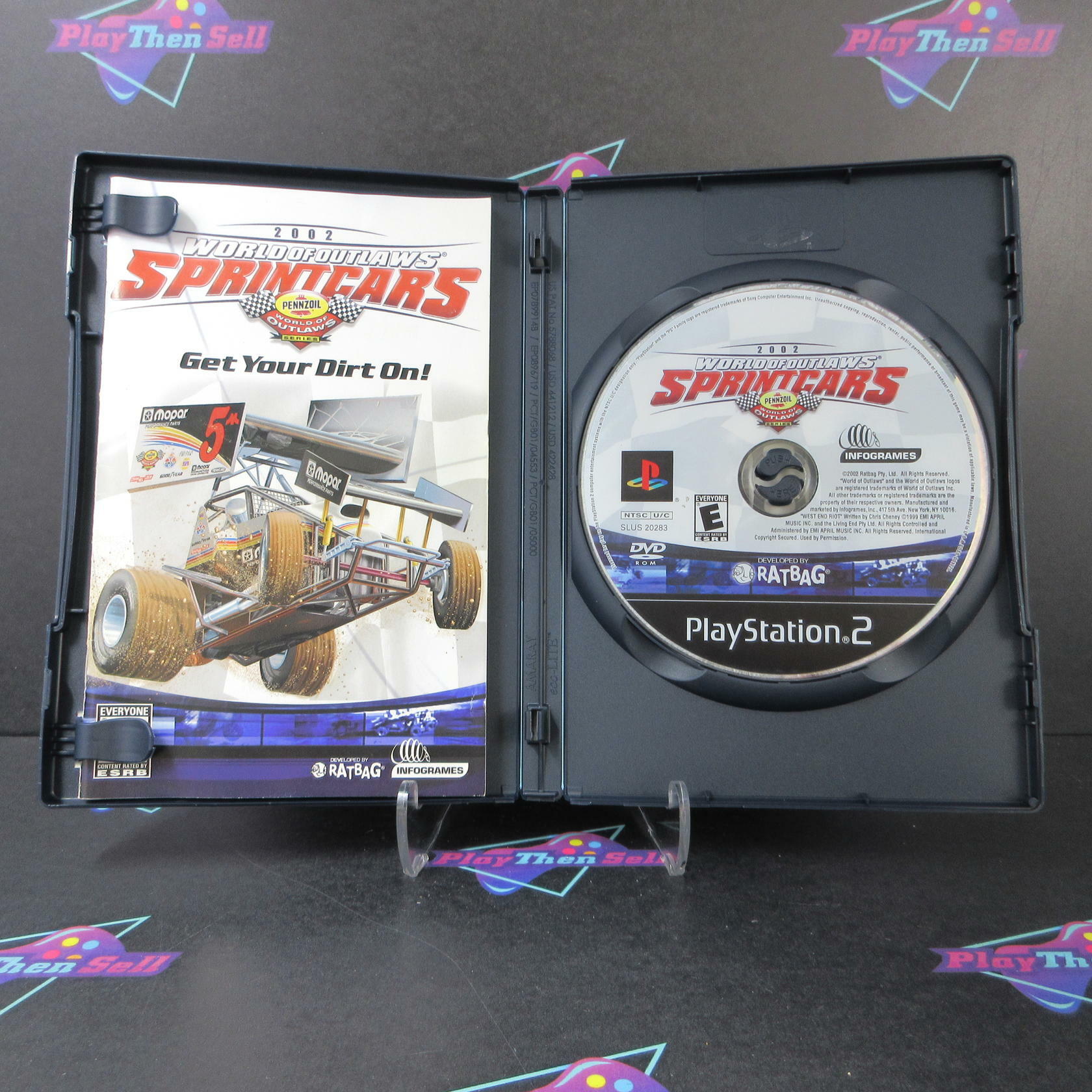 World of Outlaws Sprint Cars 2002 PS2 PlayStation 2 AD Complete CIB - Very Good