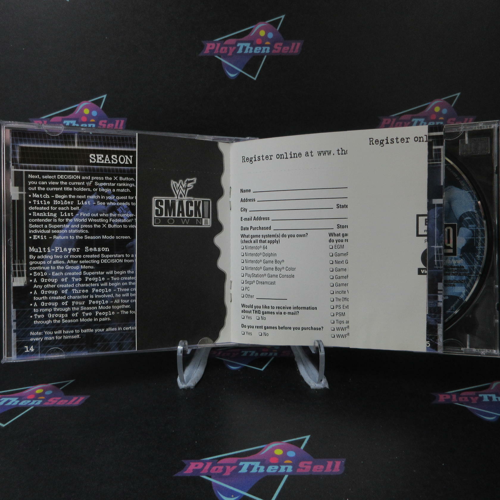 WWF Smackdown + Reg Card PS1 PlayStation 1 MD Complete CIB - Very Good