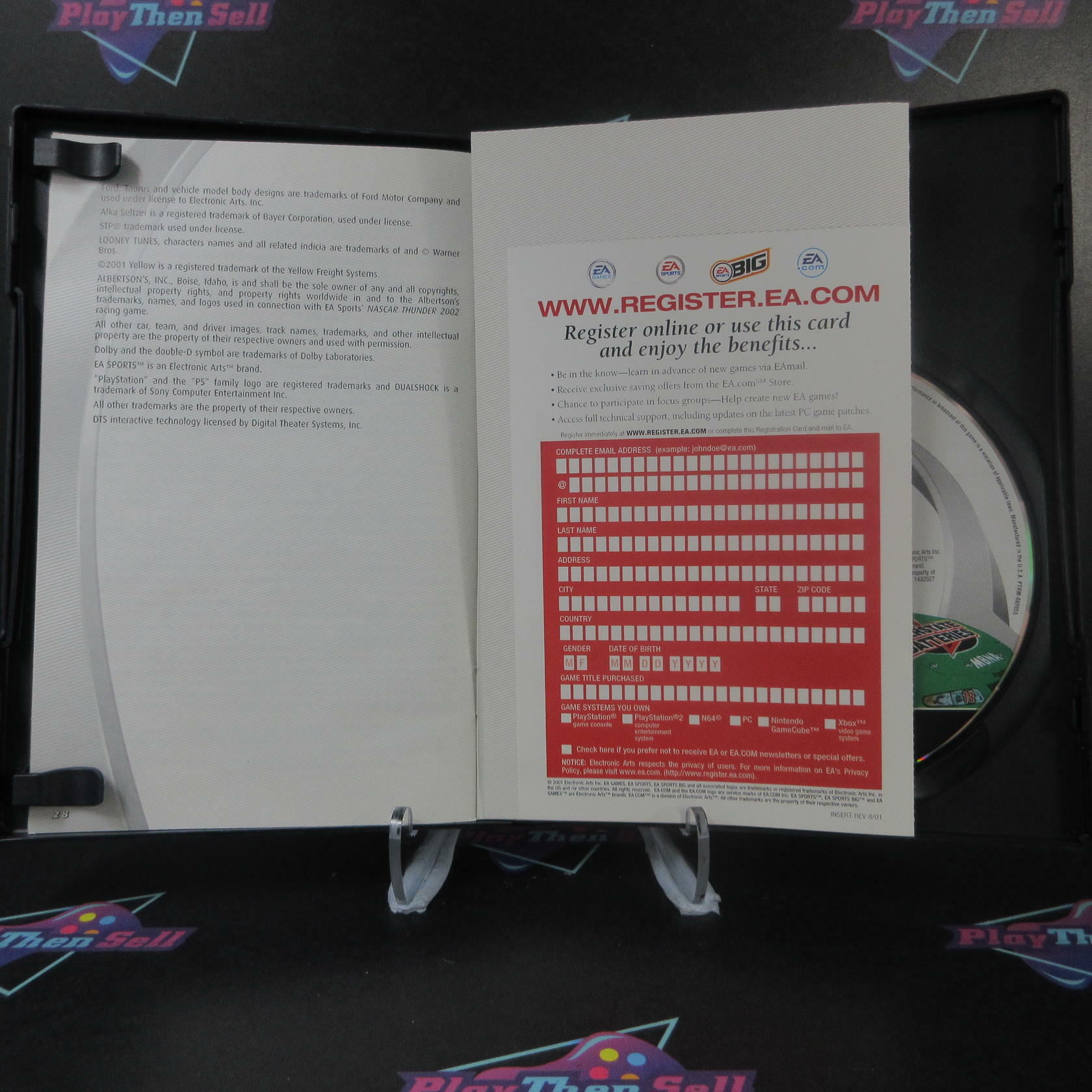 NASCAR Thunder 2002 + Reg Card PS2 PlayStation 2 MD Complete CIB - Very Good