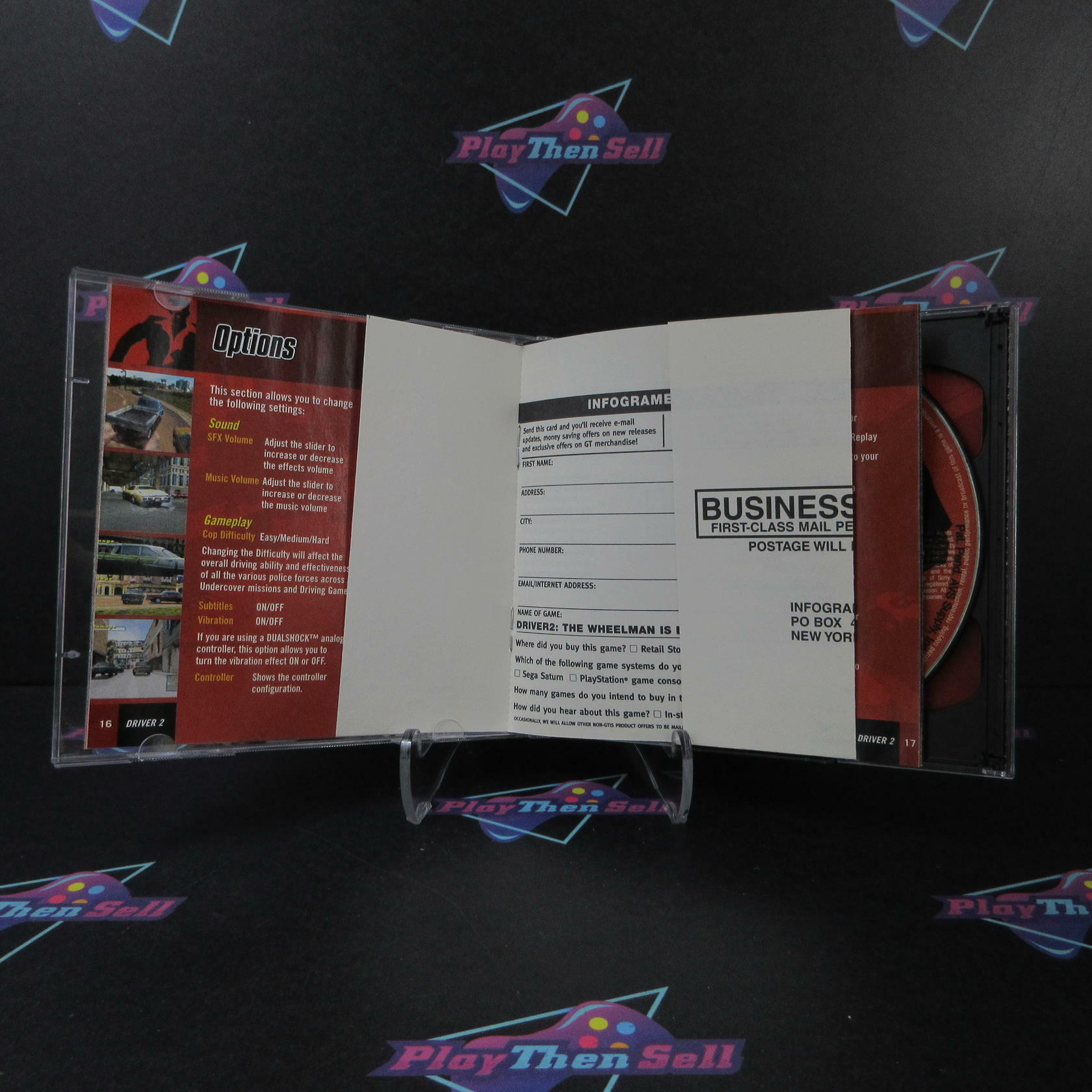 Driver 2 + Reg Card PS1 PlayStation 1 CS/DD Complete CIB - Very Good