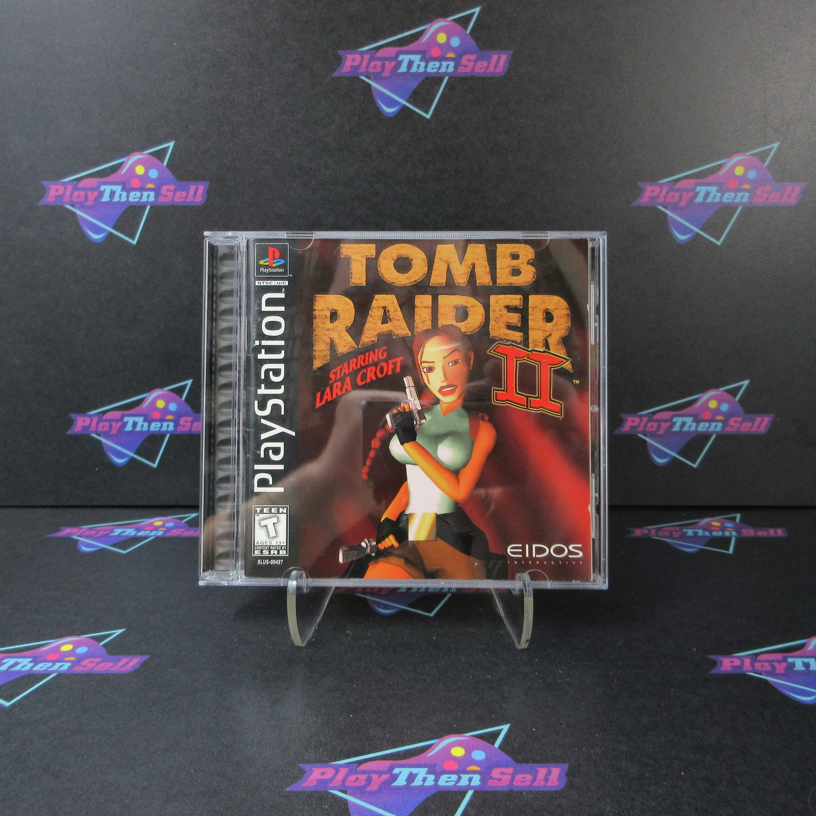 Tomb Raider II PS1 PlayStation 1 Black Label + Reg Card - Like New