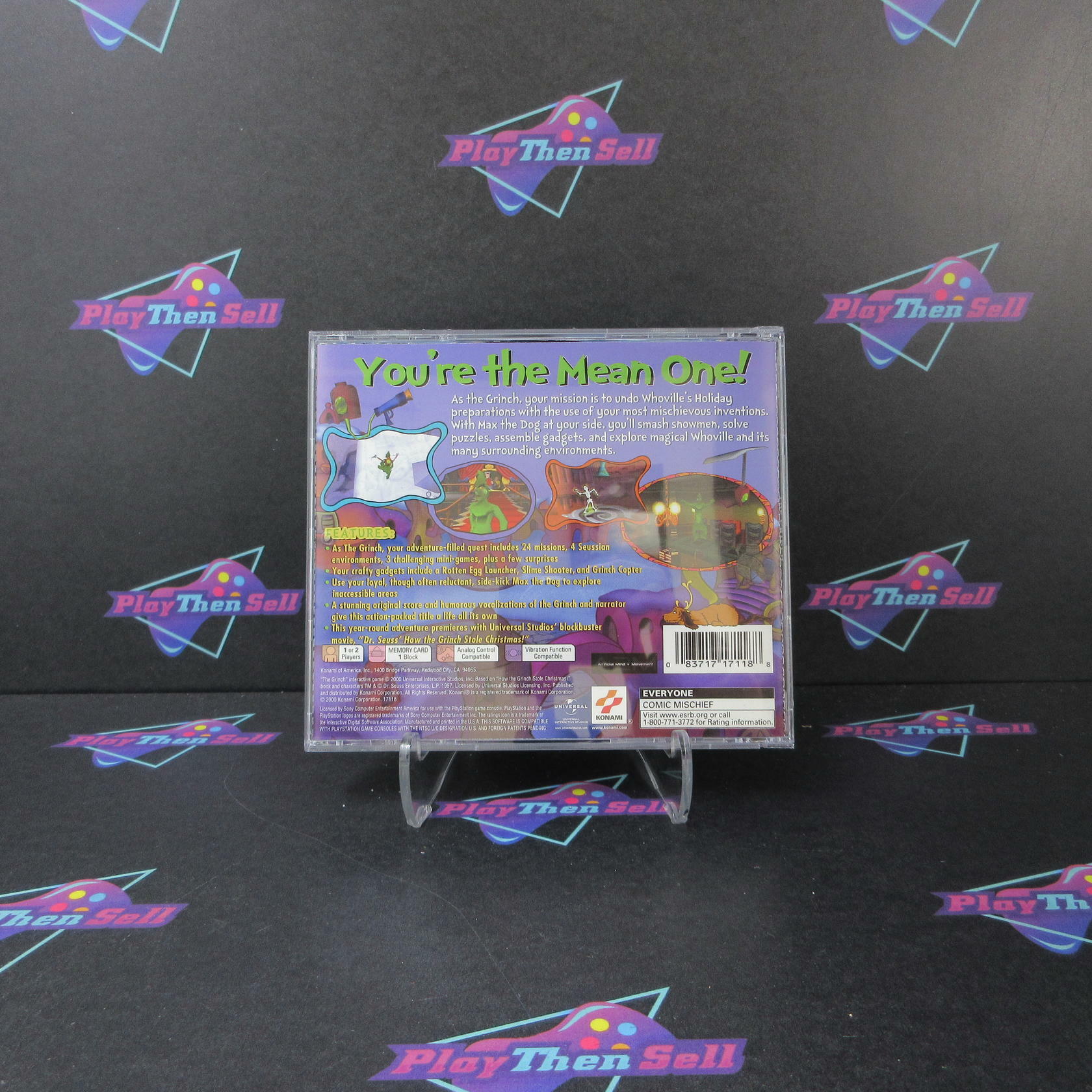 The Grinch + Reg Card PS1 PlayStation 1 MD Complete CIB - Very Good