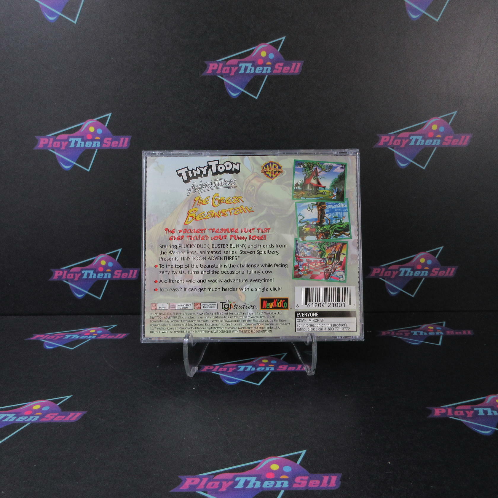 Tiny Toon Adventures The Great Beanstalk + Reg Card PS1 PlayStation 1 MD CIB - Very Good