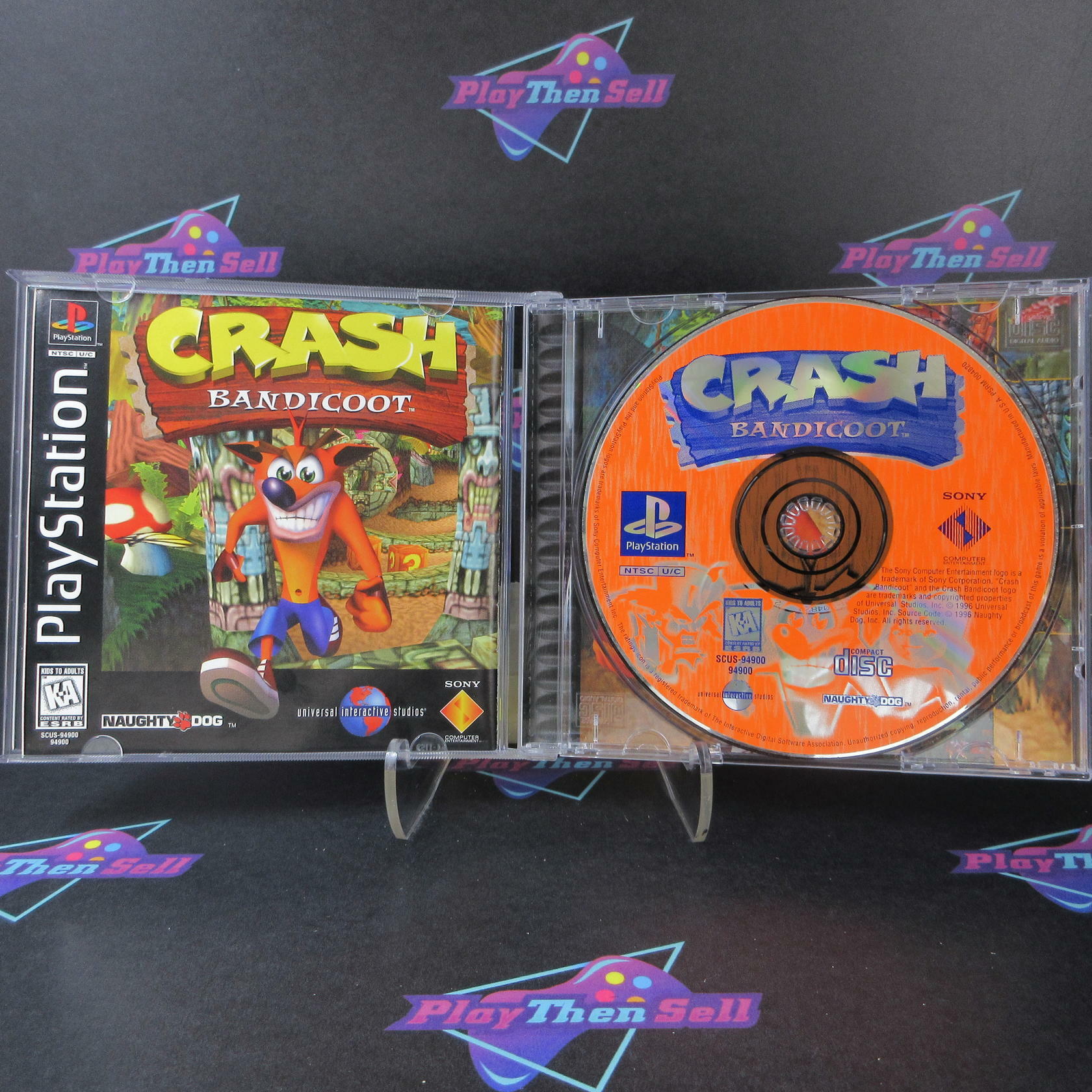 Crash Bandicoot PS1 PlayStation 1 Orange Disc + Reg Card - Like New