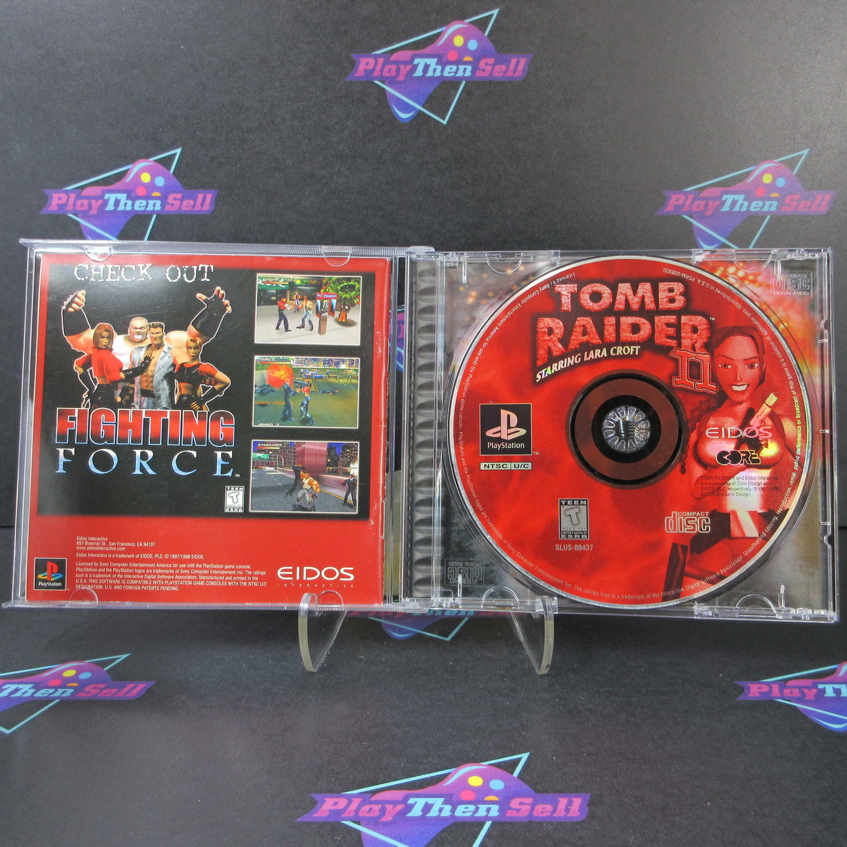 Tomb Raider II PS1 PlayStation 1 Black Label + Reg Card - Like New