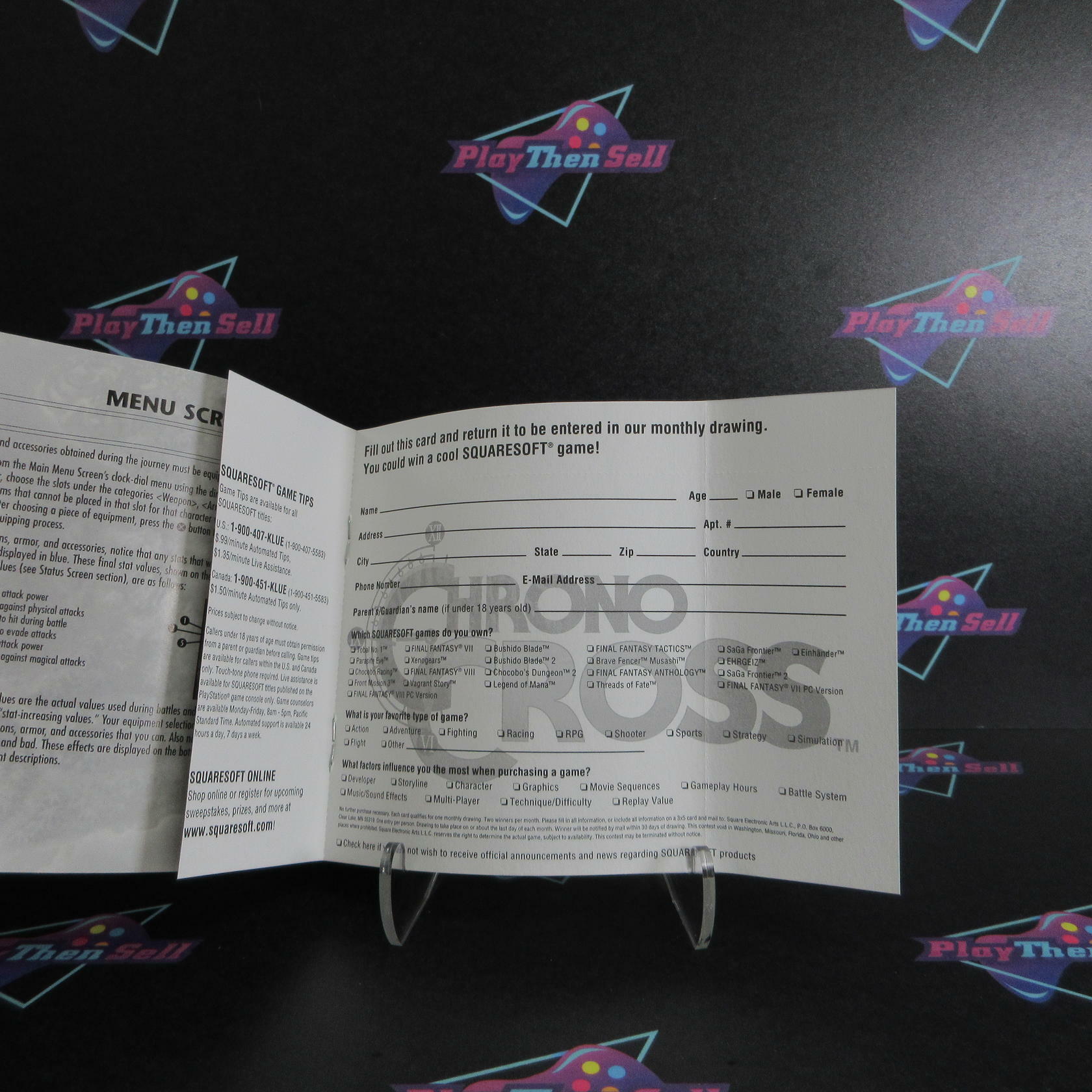 Chrono Cross PS1 PlayStation 1 Black Label + Reg Card - Like New