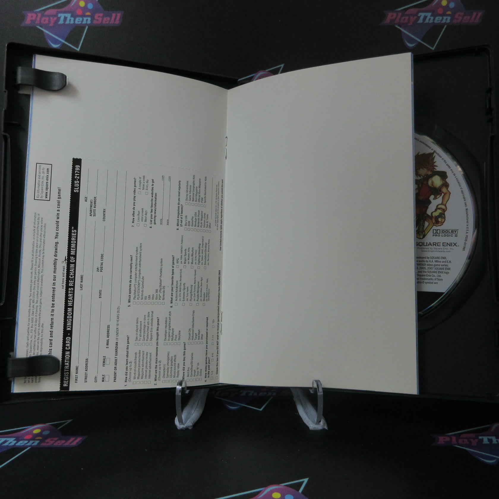 Kingdom Hearts Re:Chain of Memories PS2 PlayStation 2 + Reg Card - Like New