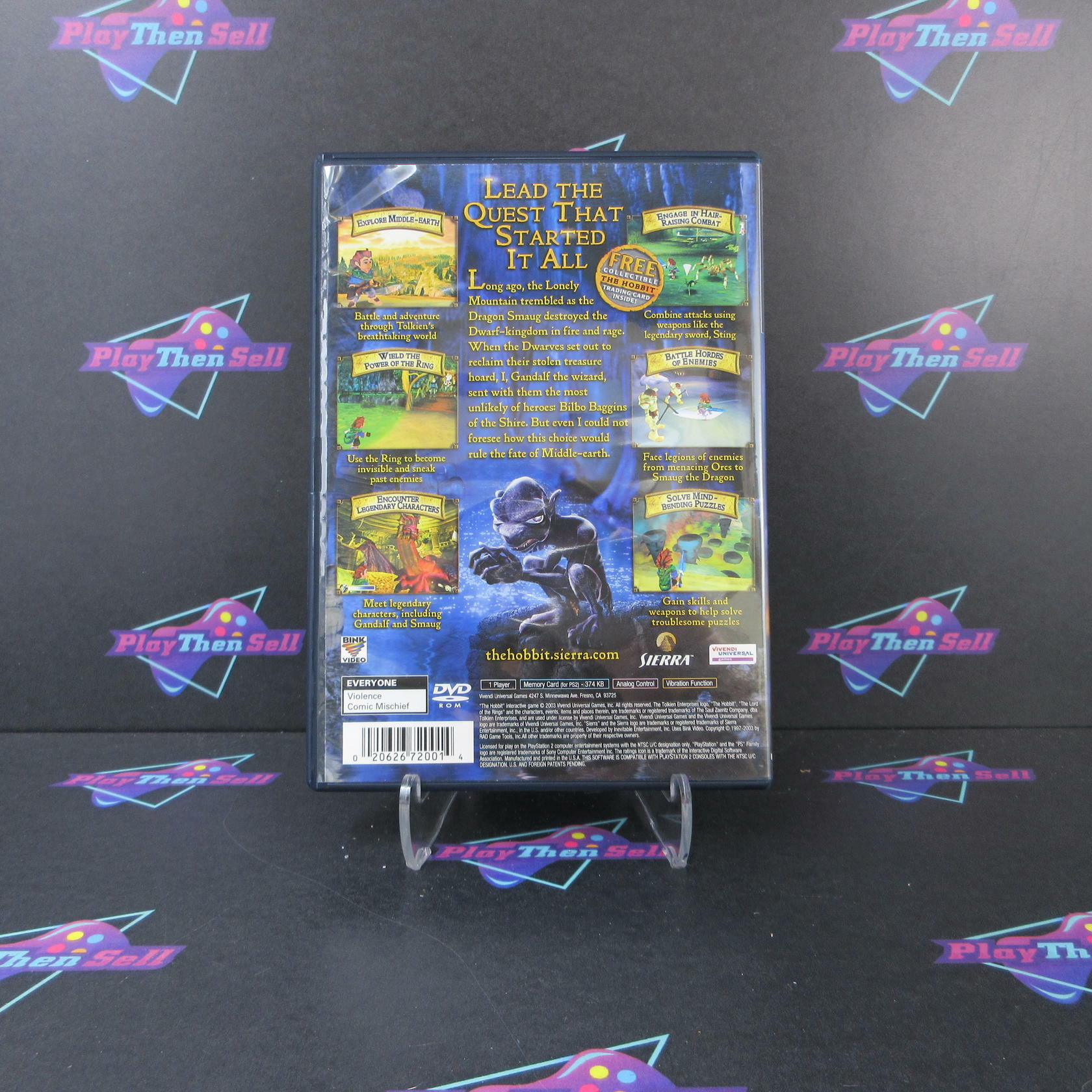 The Hobbit + Reg Card/Trading Card PS2 PlayStation 2 AD/DD Complete CIB - Very Good