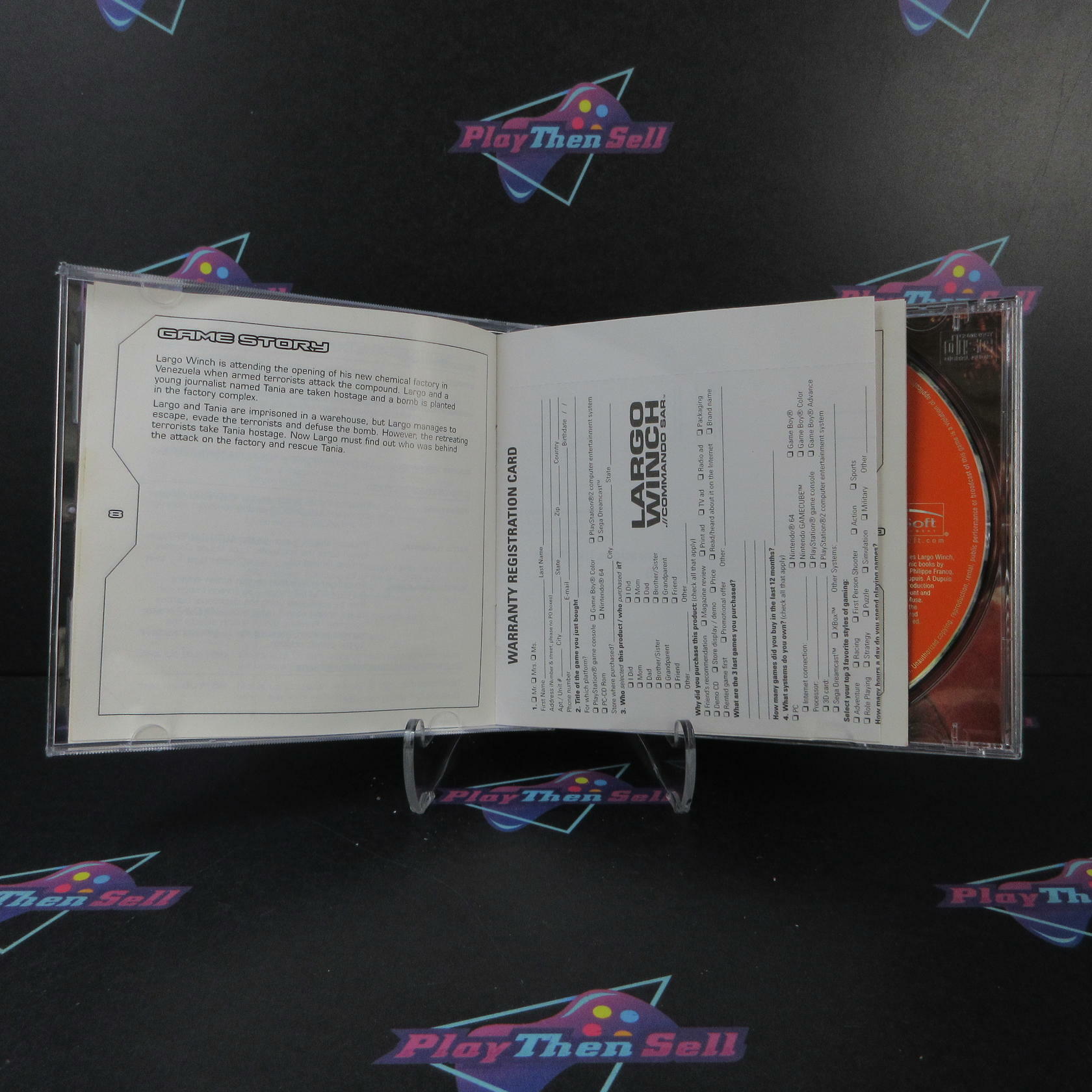 Largo Winch .//Commando Sar + Reg Card PS1 PlayStation 1 MD Complete CIB - Very Good