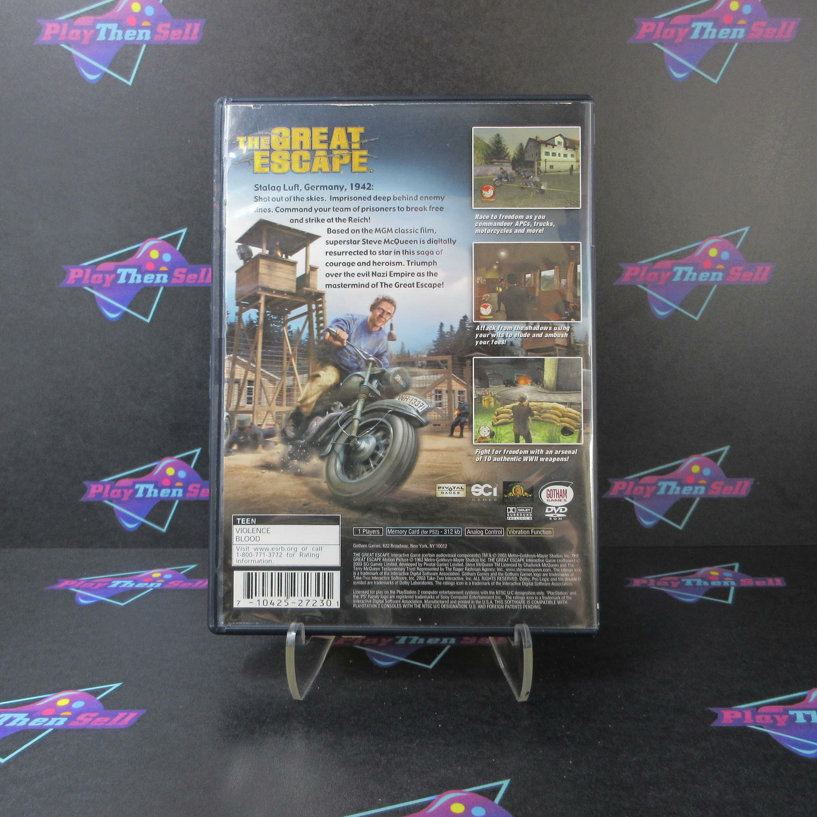 The Great Escape + Reg Card PS2 PlayStation 2 AD/MD Complete CIB - Very Good