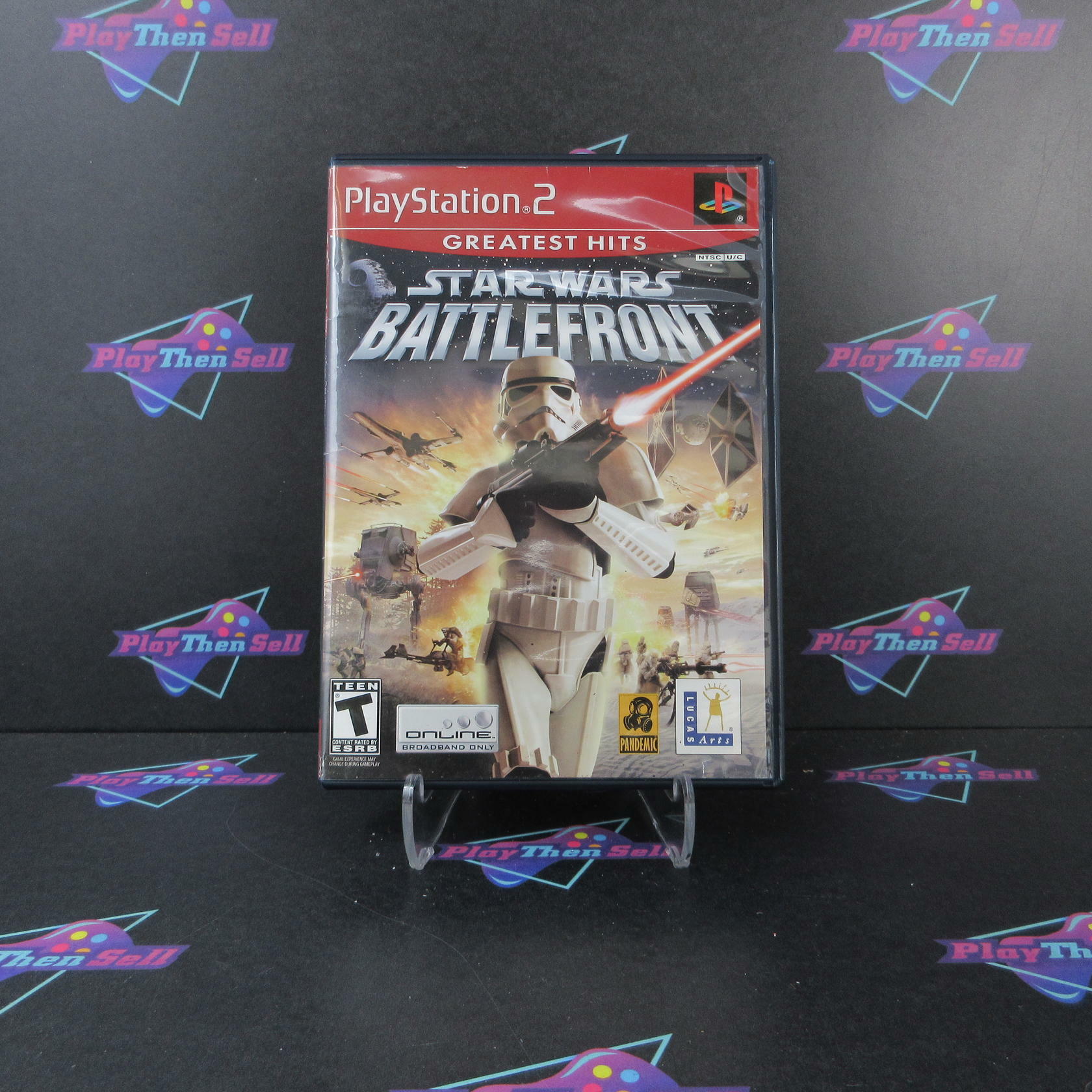 Star Wars Battlefront GH + Reg Card PS2 PlayStation 2 AD/MD/DD Complete CIB - Very Good