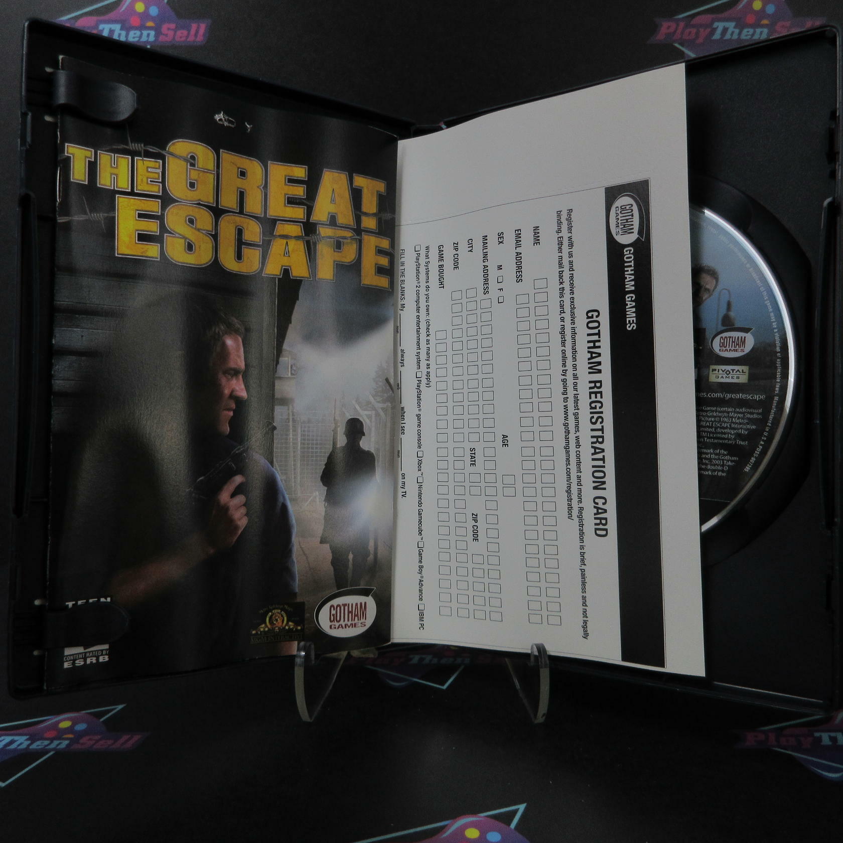 The Great Escape + Reg Card PS2 PlayStation 2 AD/MD Complete CIB - Very Good