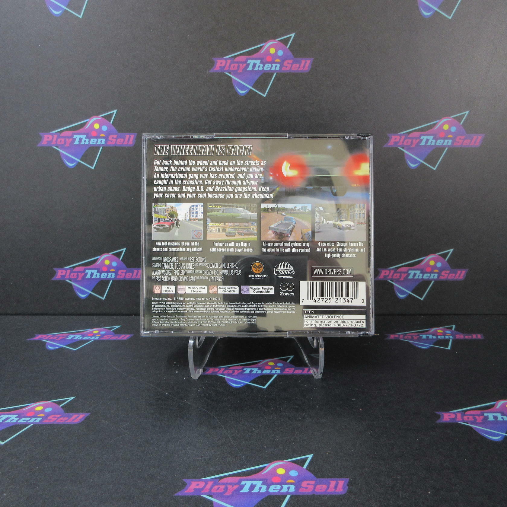 Driver 2 + Reg Card PS1 PlayStation 1 MD Complete CIB - Very Good