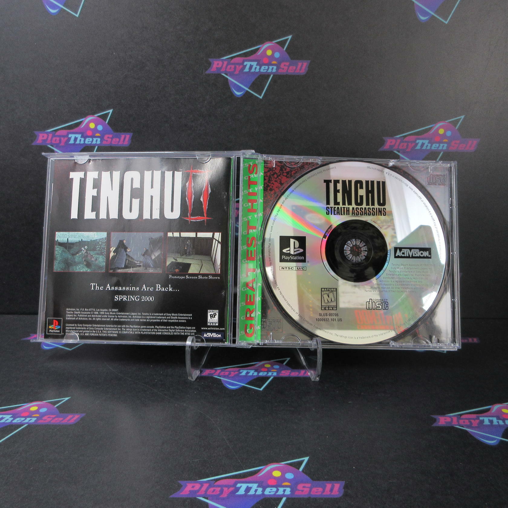 Tenchu Stealth Assassins GH + Reg Card PS1 PlayStation 1 MD Complete CIB - Very Good