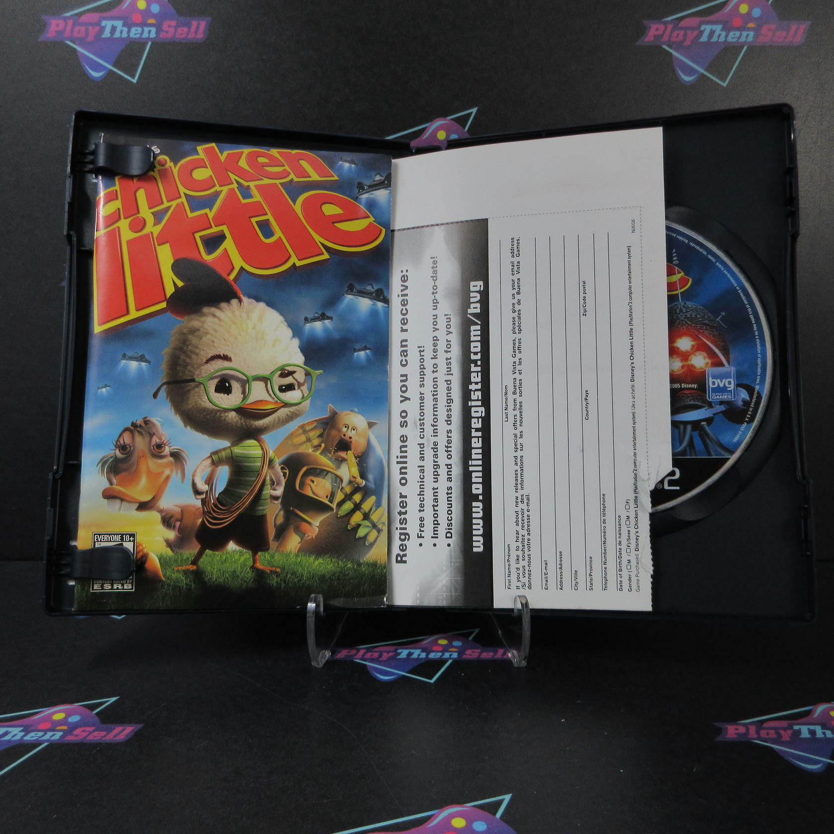 Disney's Chicken Little + Reg Card PS2 PlayStation 2 AD/MD Complete CIB - Very Good