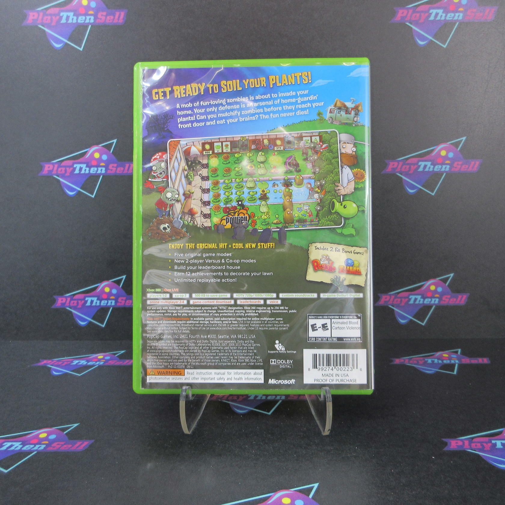 Plants Vs Zombies Xbox 360 Platinum Hits - Very Good