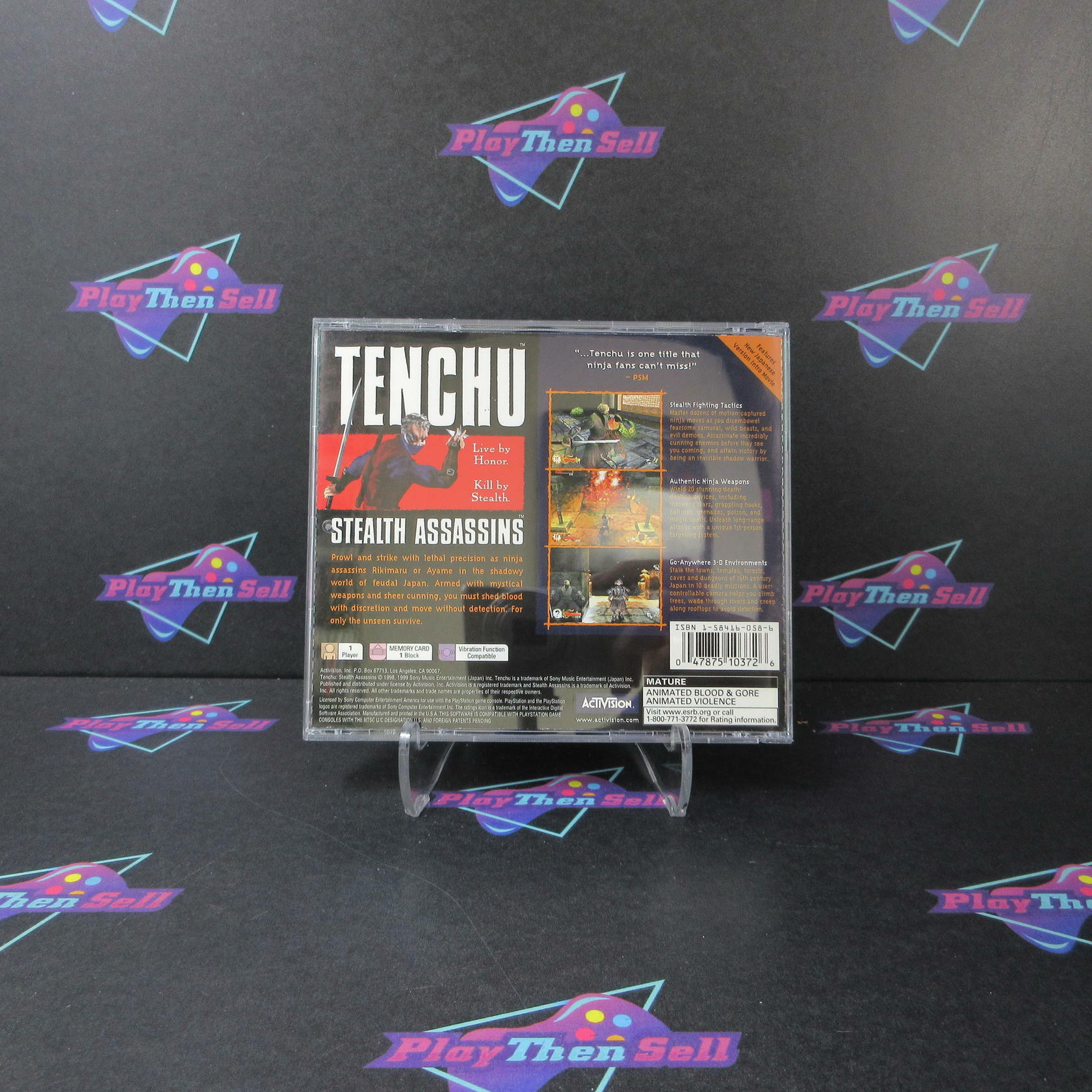 Tenchu Stealth Assassins GH + Reg Card PS1 PlayStation 1 MD Complete CIB - Very Good