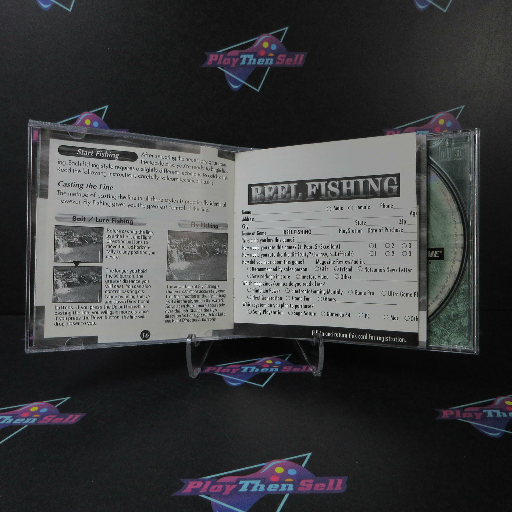 Reel Fishing + Reg Card PS1 PlayStation 1 MD Complete CIB - Very Good