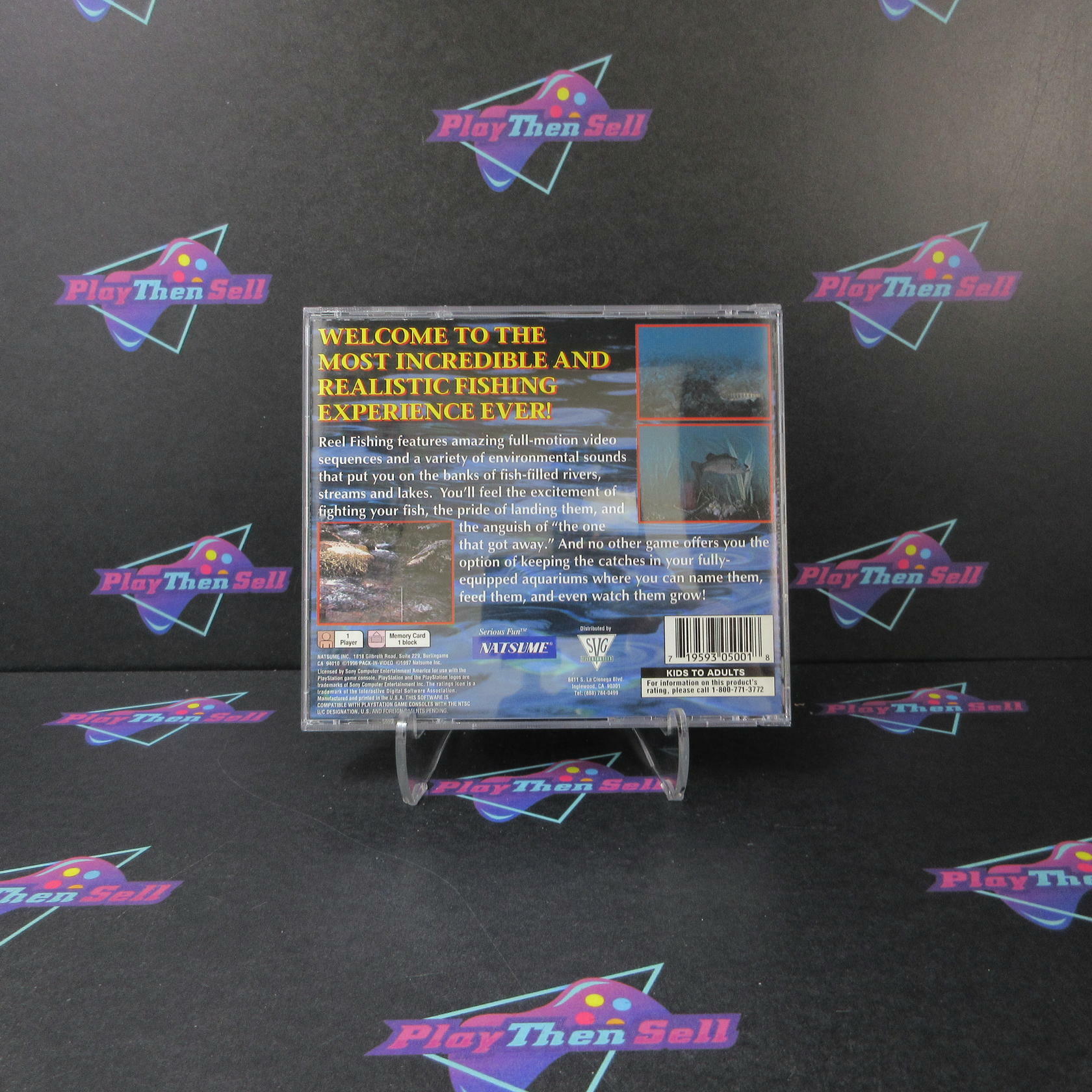 Reel Fishing + Reg Card PS1 PlayStation 1 MD Complete CIB - Very Good