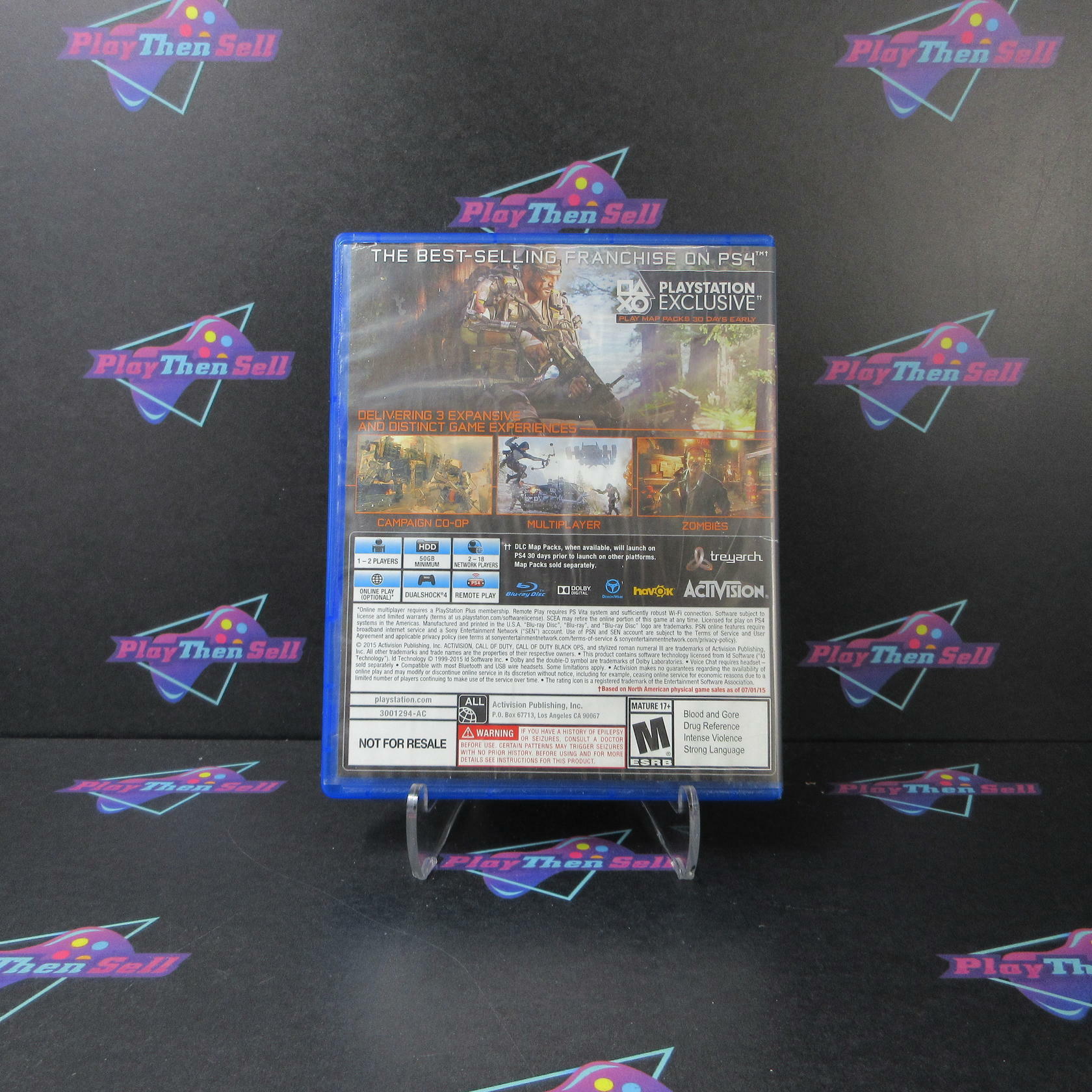 Call of Duty Black Ops 3 PS4 PlayStation 4 AD Complete CIB - Very Good