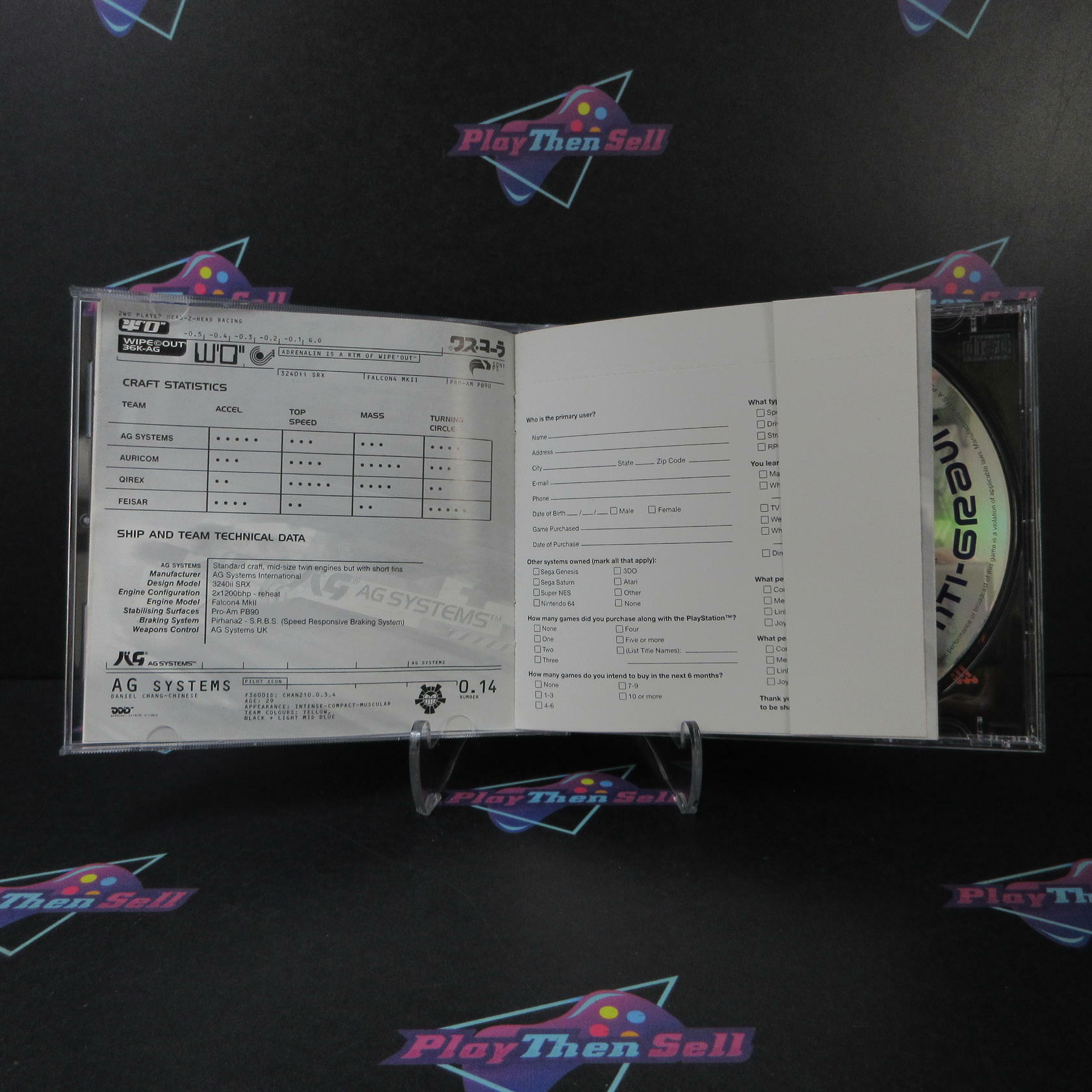 WipeOut PS1 PlayStation 1 + Reg Card - Like New