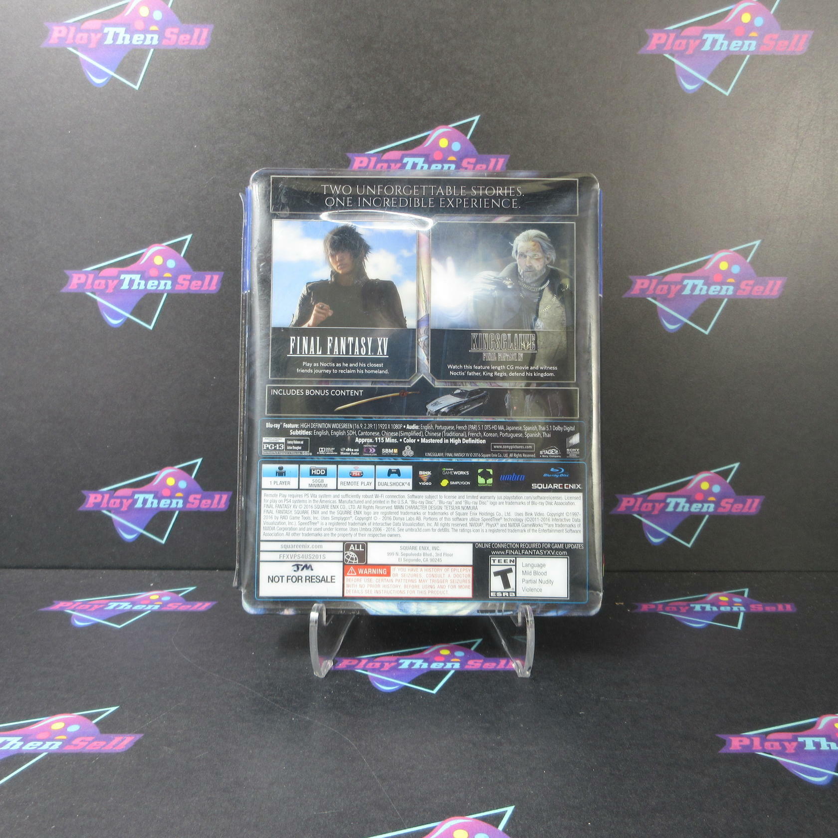 Final Fantasy XV Deluxe Edition + Kingsglaive / Sleeve PS4 PlayStation 4 AD/DD - Very Good