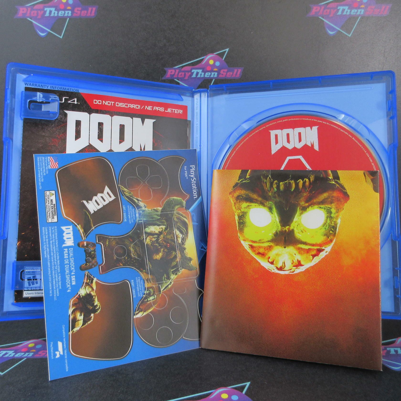 Doom Slayers Collection PS4 PlayStation 4 + Poster / Controller Skin - Like New