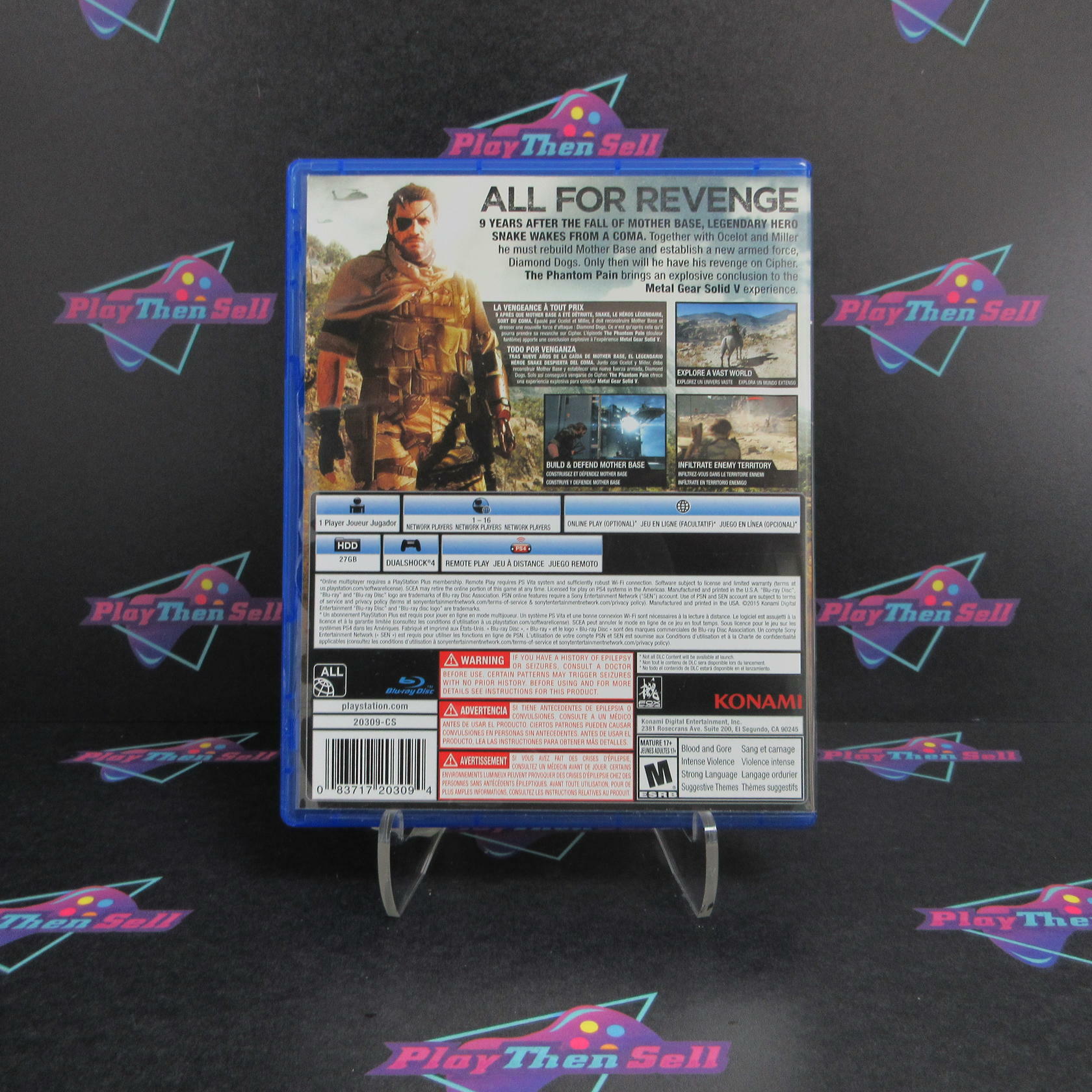 Metal Gear Solid V The Phantom Pain PS4 PlayStation 4 - Like New