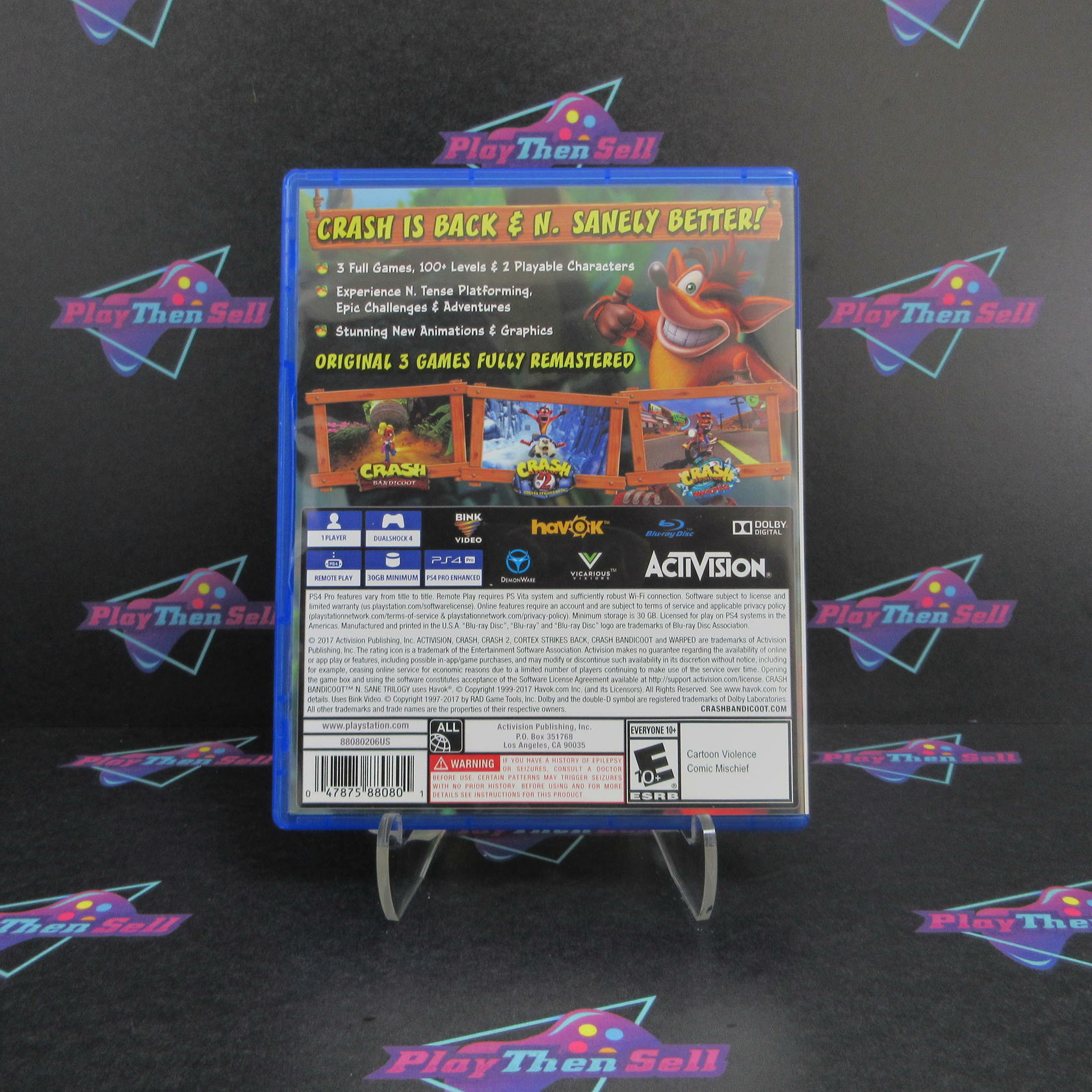 Crash Bandicoot N Sane Trilogy PS4 PlayStation 4 - Like New