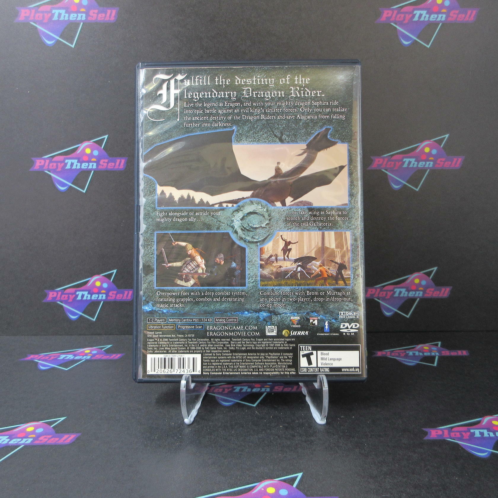 Eragon PS2 PlayStation 2 + Movie Ticket - Like New